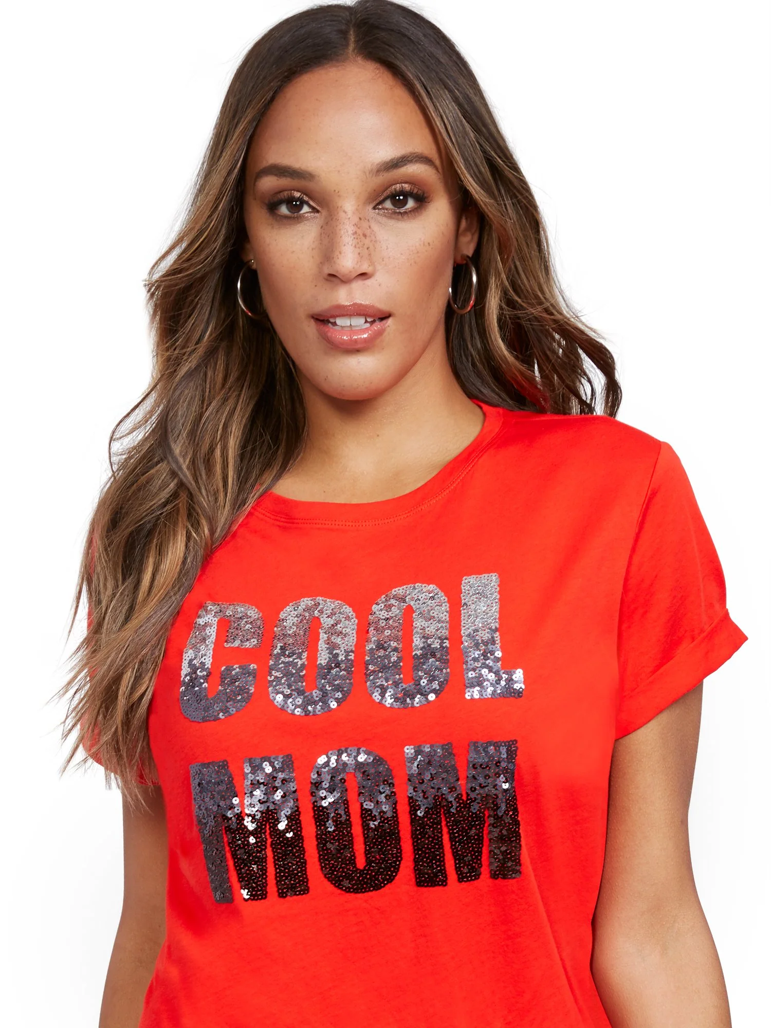 Ombre Sequin 'Cool Mom' Tee - Image 2