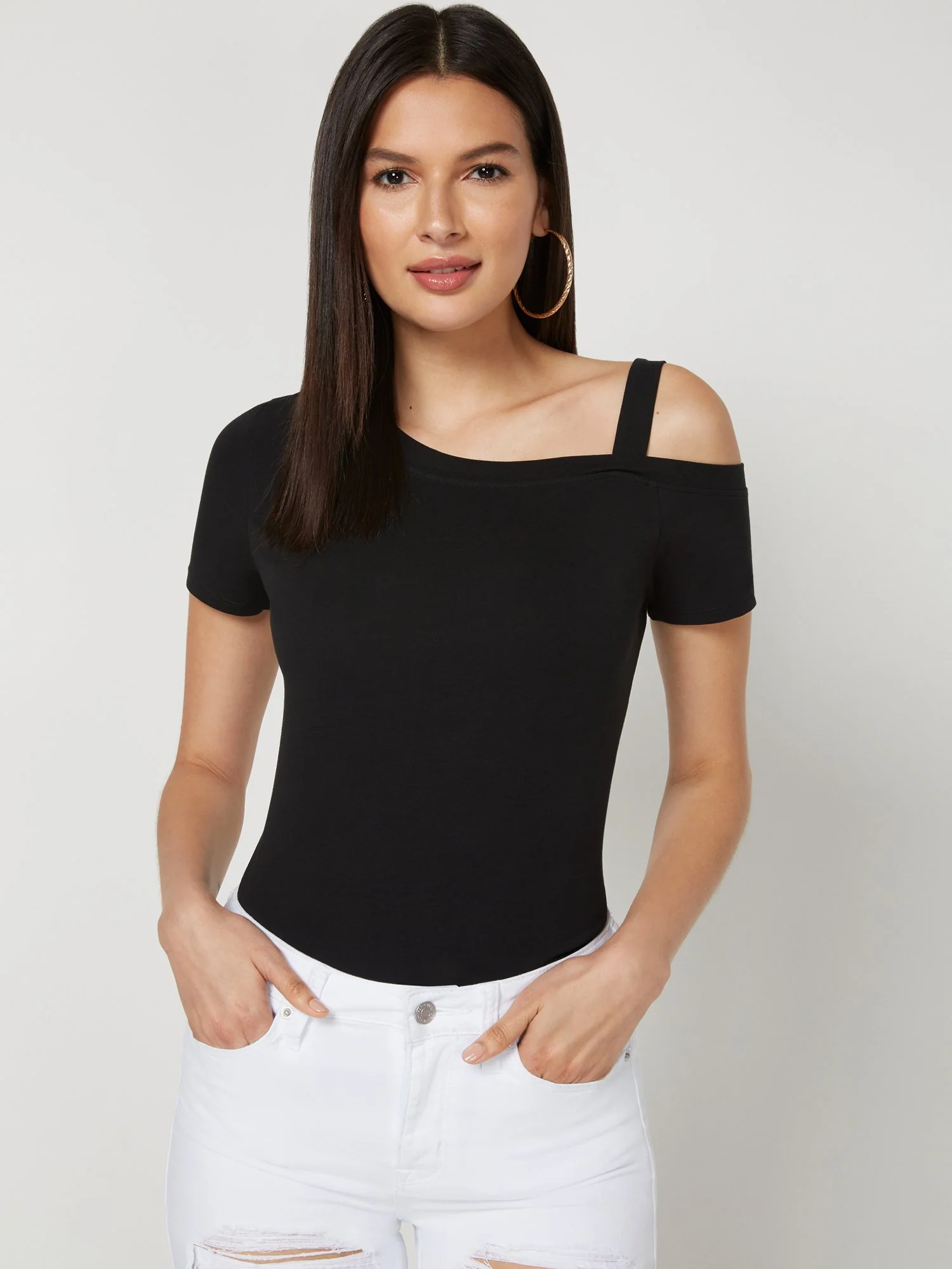 One-Shoulder Cutout City Tee - Image 2