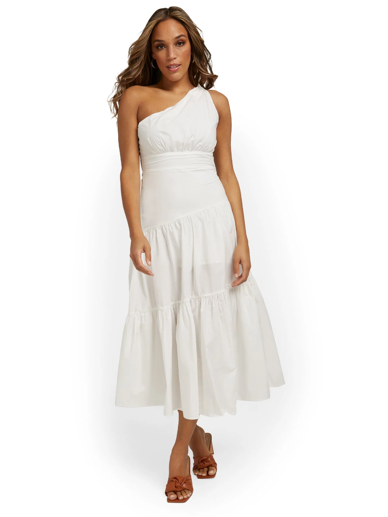 One-Shoulder Poplin Maxi Dress - Lena - Image 18