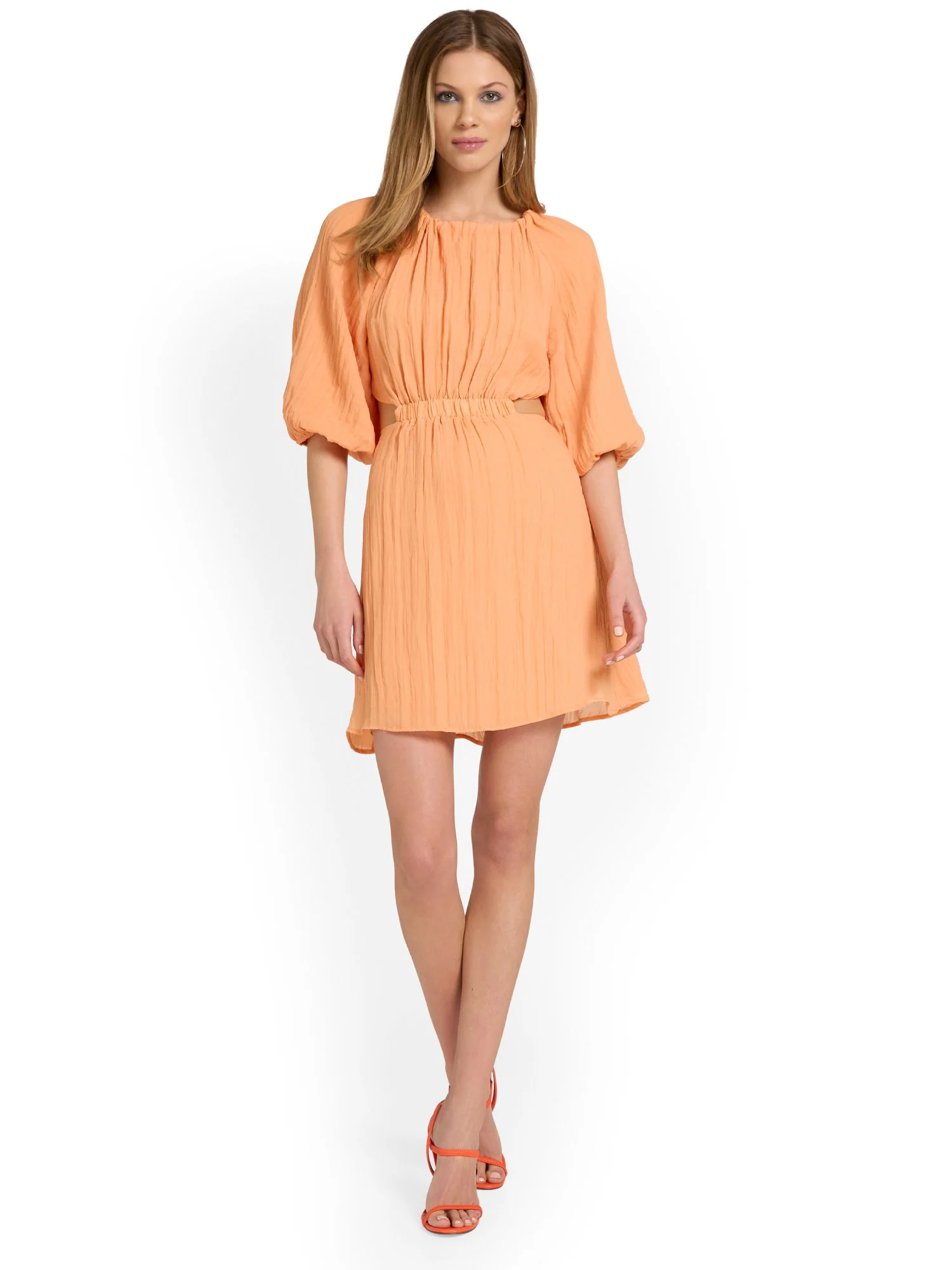4Sienna Open-Back Textured Puff-Sleeve Dress - Brands We Love - Image 4