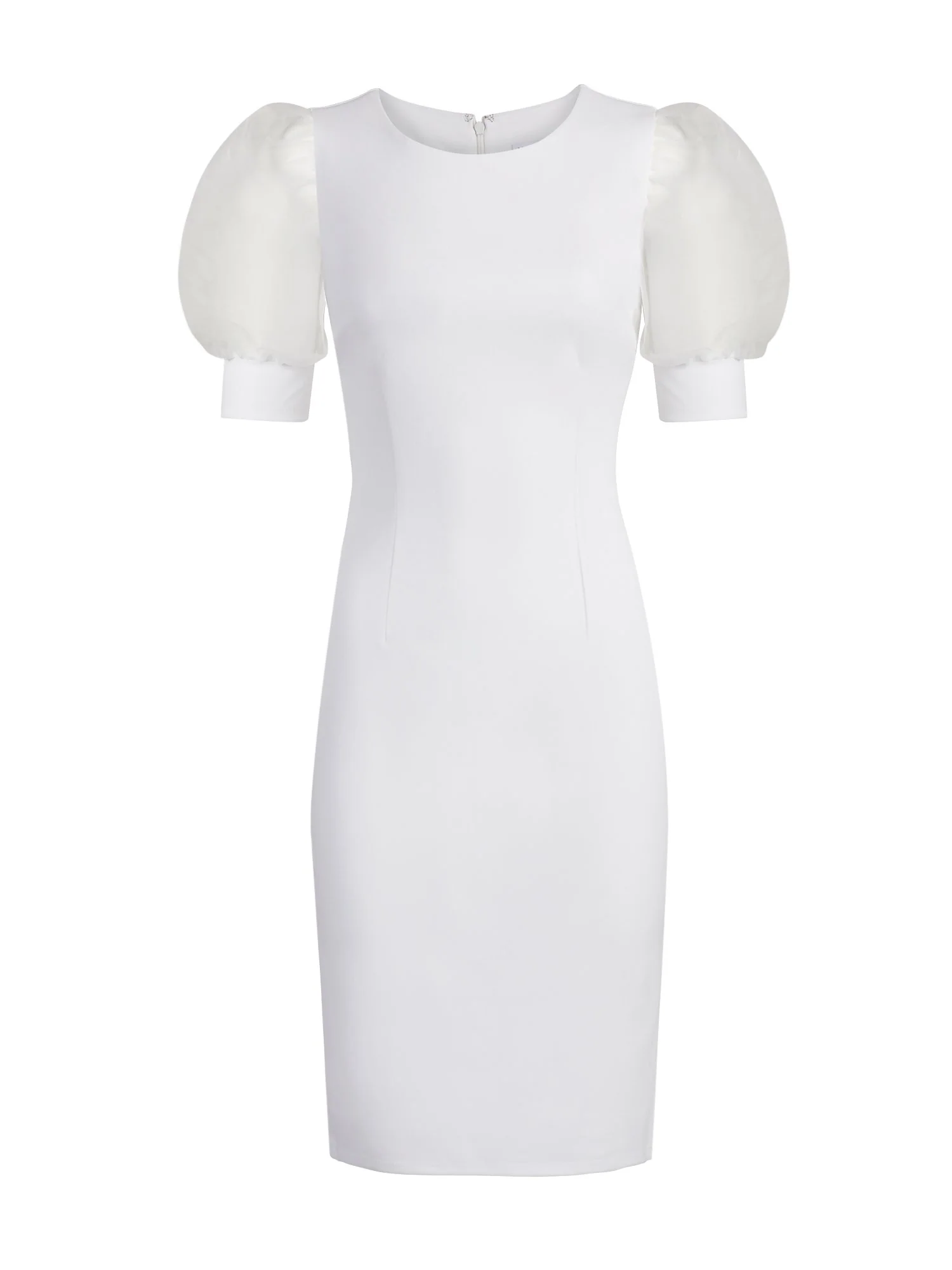 Organza-Sleeve Sheath Dress - Magic Crepe® - Image 2