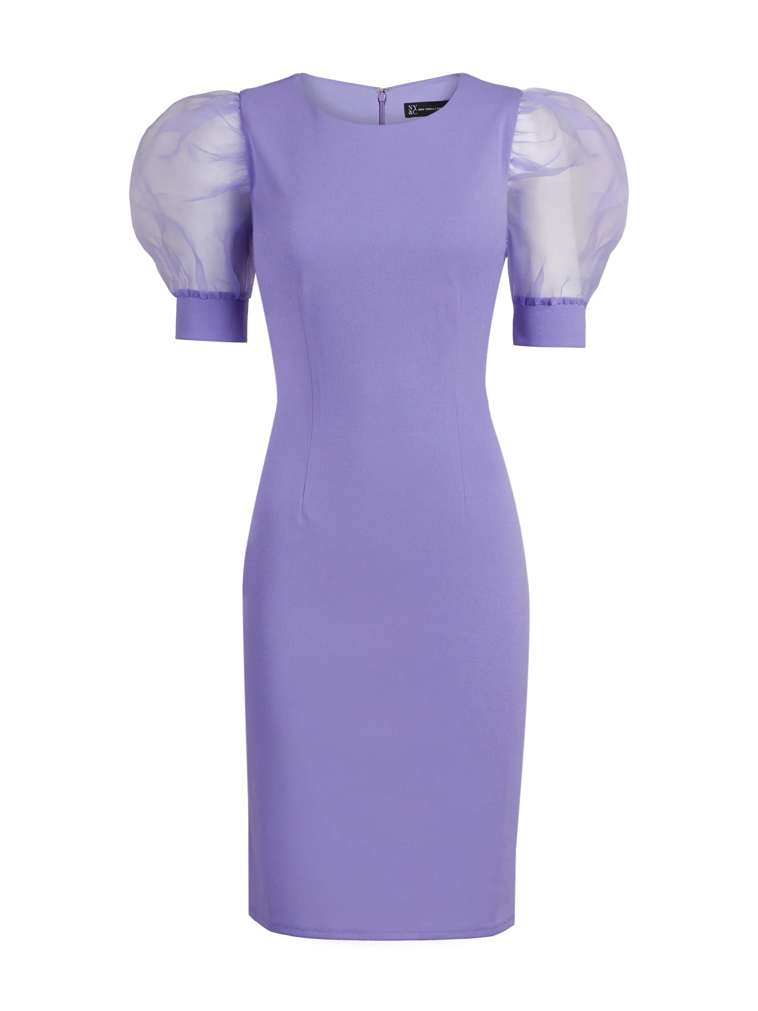 Organza-Sleeve Sheath Dress - Magic Crepe® - Image 6