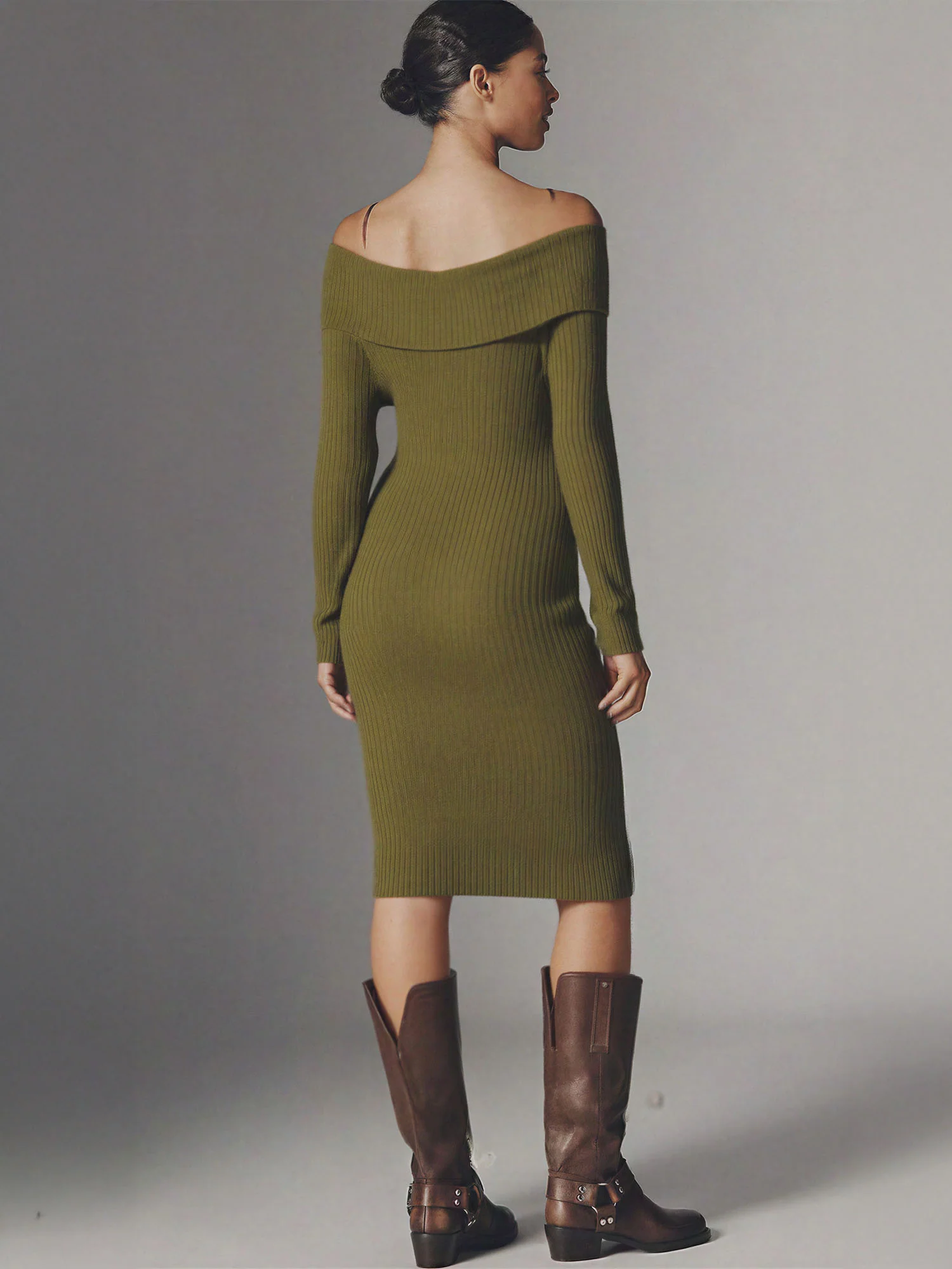 Off The Shoulder Sweater Mini Dress - Image 7