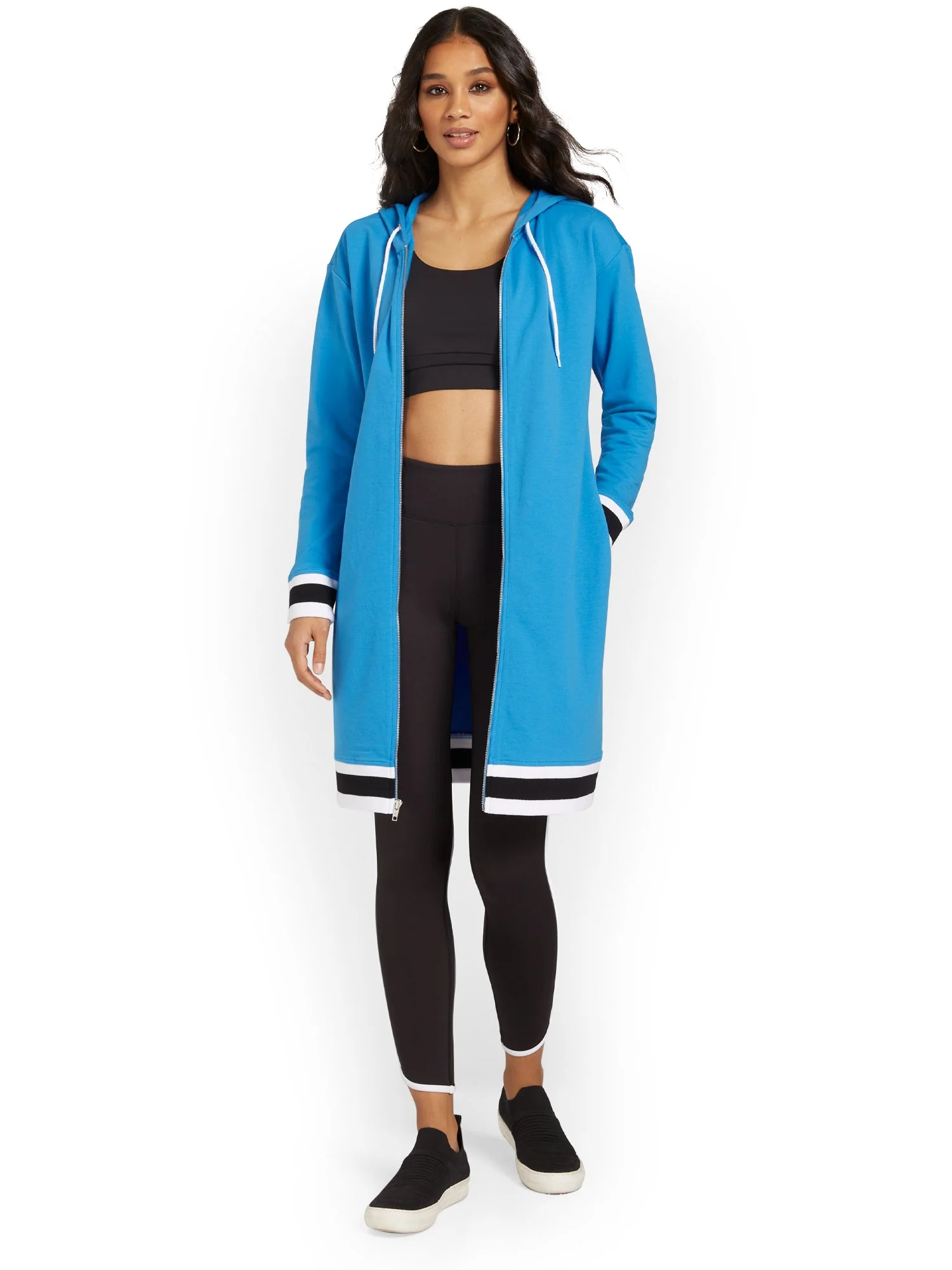 Oversized Zip-Front French Terry Hoodie Jacket - Image 11