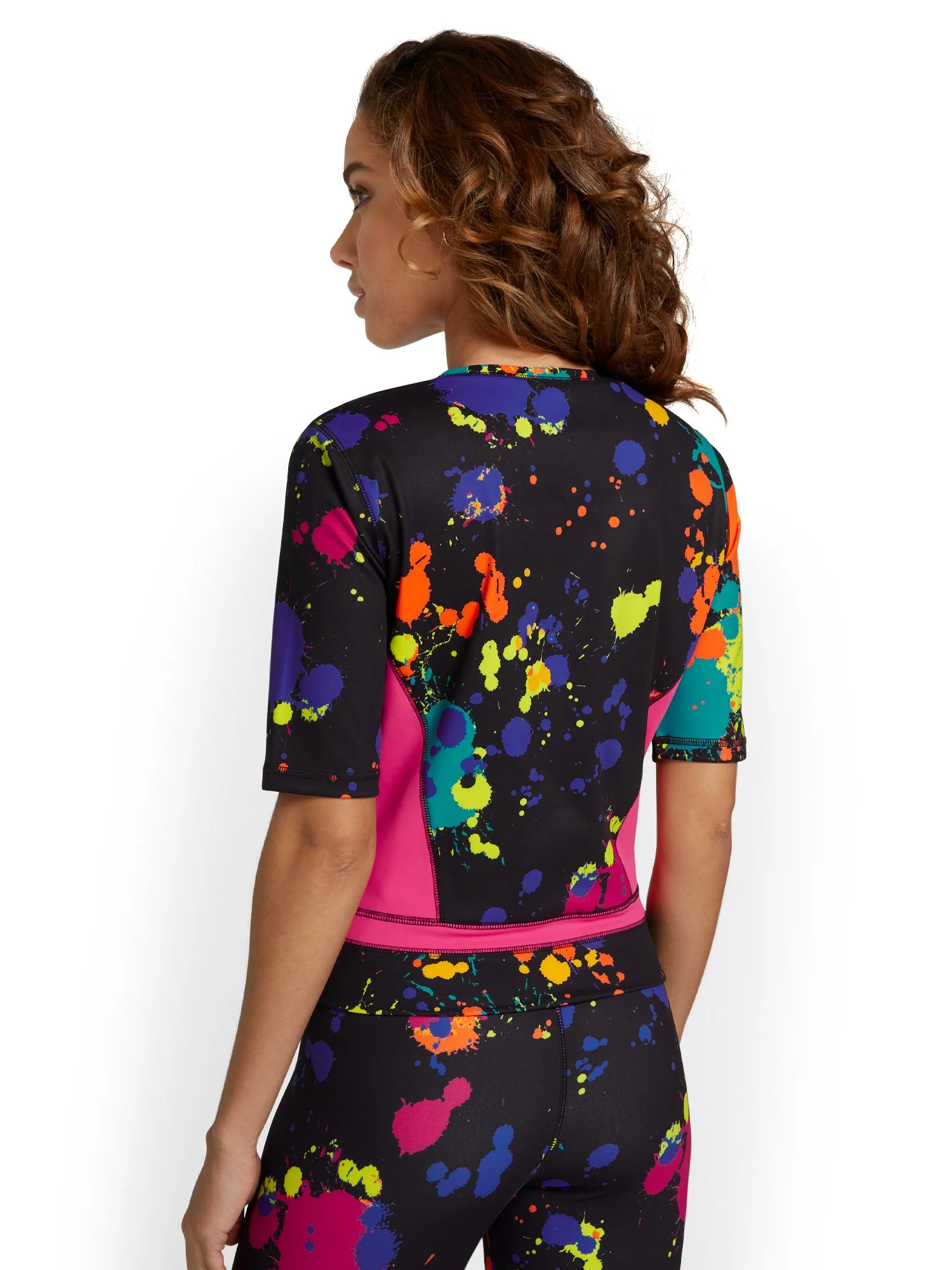 Paint-Splatter Yoga Top - City Contour - Image 3