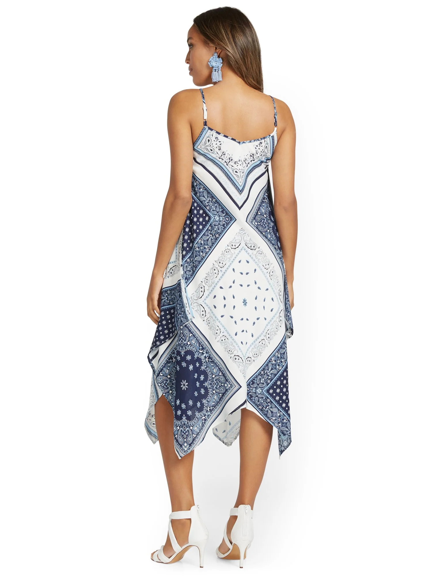 Paisley-Print Handkerchief-Hem Dress - Image 3