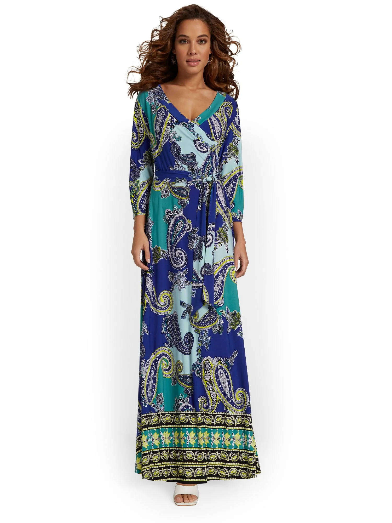 Paisley Wrap Maxi Dress - Image 6