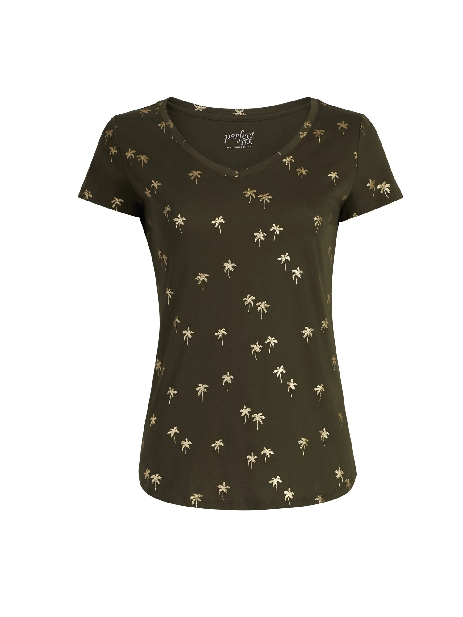 Palm-Print V-Neck Perfect Tee
