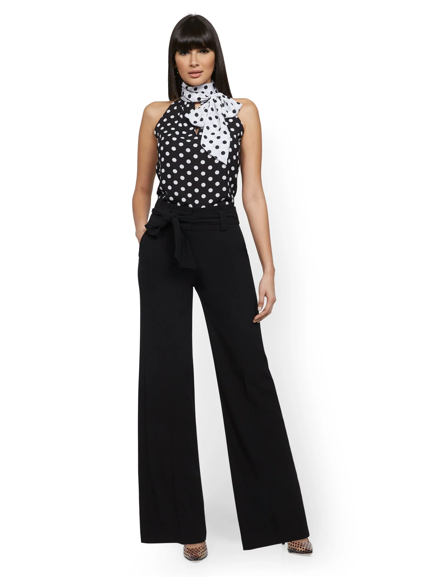 Paperbag-Waist Wide-Leg Pant - 7th Avenue - Image 4