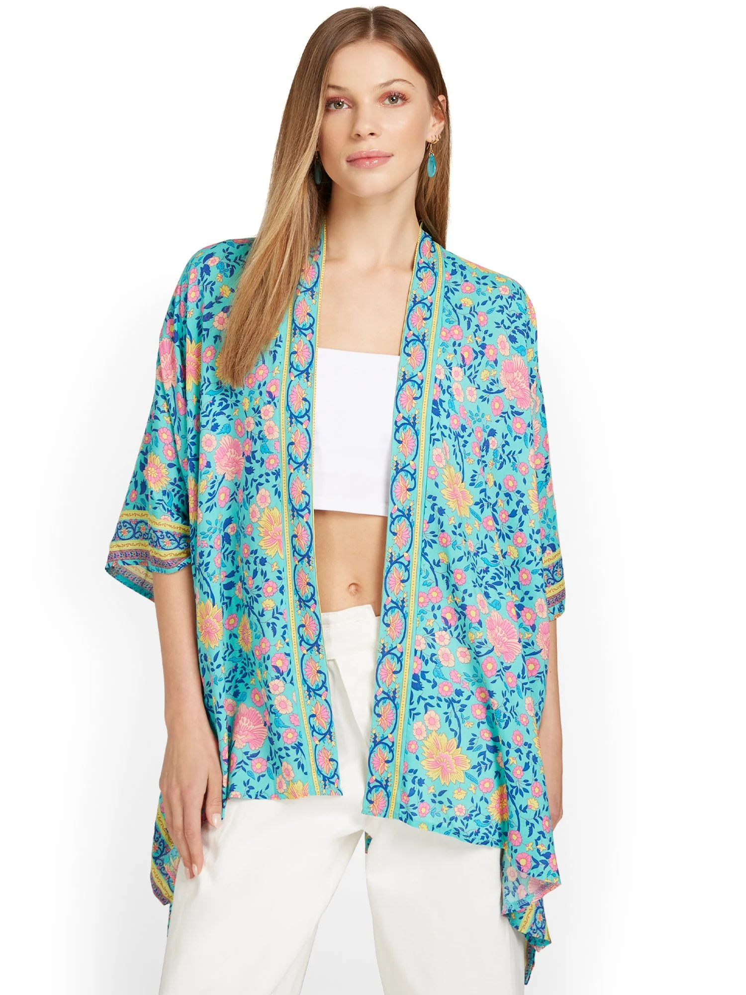 Justin Taylor Pastel Floral-Print Kimono - Brands We Love - Image 2