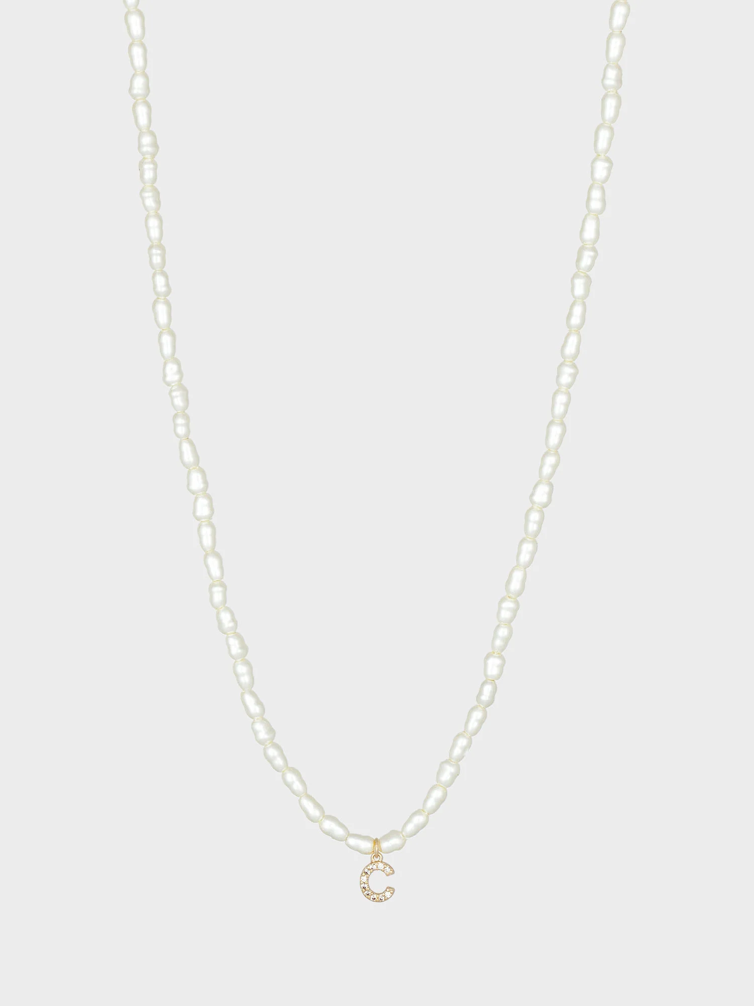 La Radiant Pearl Beaded Initial "C" Necklace - Brands We Love