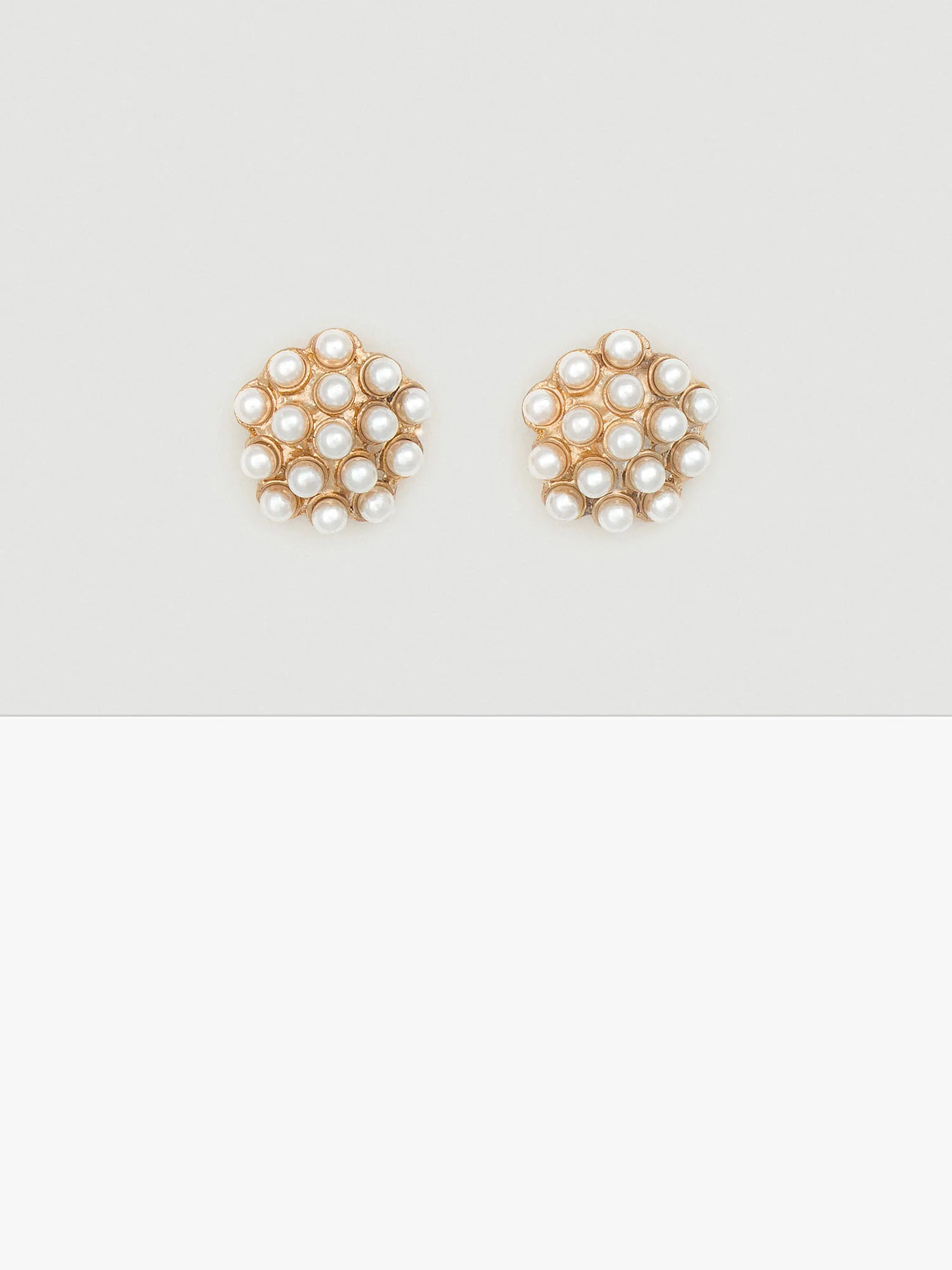 Pearl Cluster Stud Earrings - Image 2