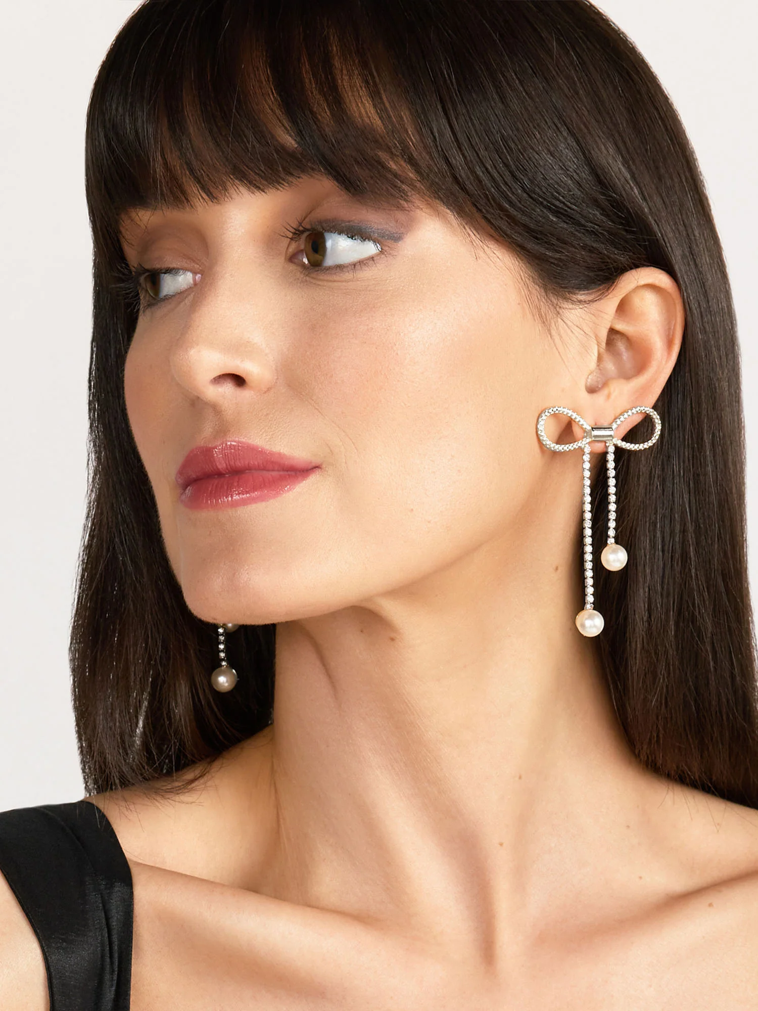 Pearl Drop Bow Earrings - Image 3