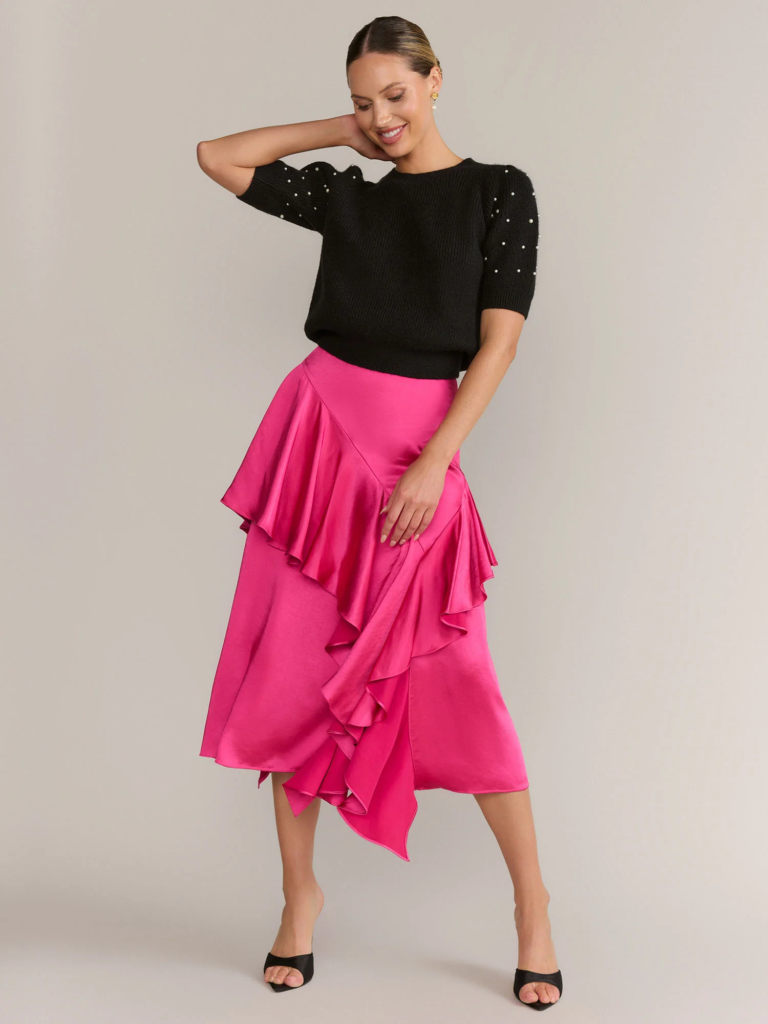Dreamers Pearl Embellished Elbow Sleeve Ribbed Pullover - Brands We Love - Image 2