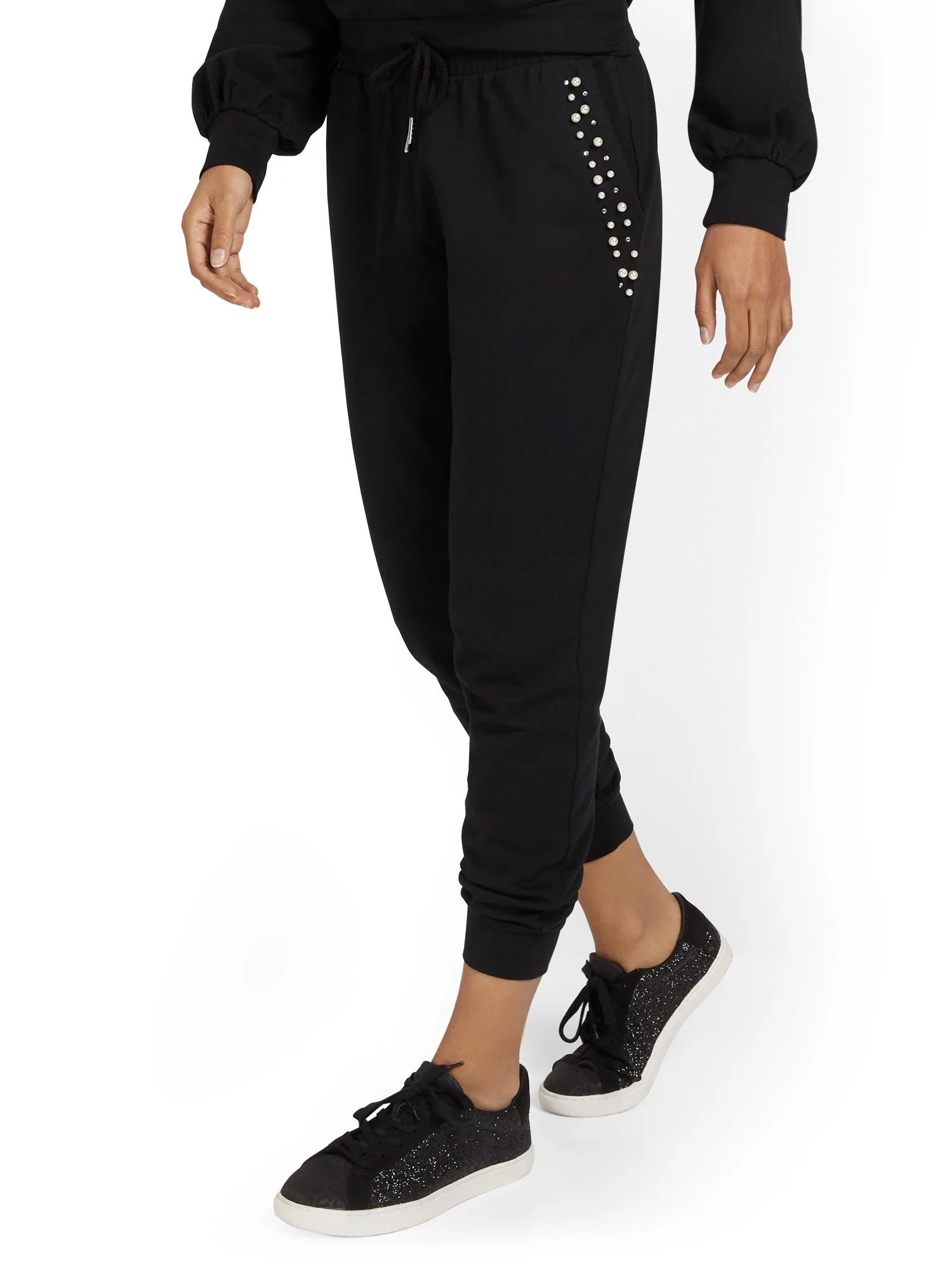 Pearl-Embellished Jogger Pant