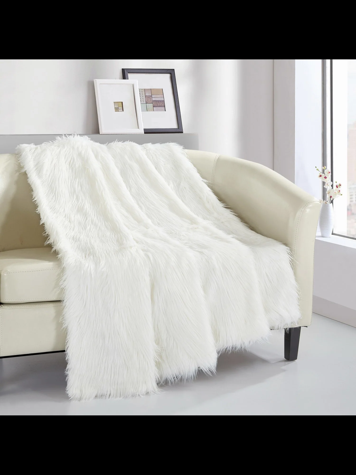 Penina Ultra Plush Faux-Fur Throw Blanket - NY&C x Chic Home