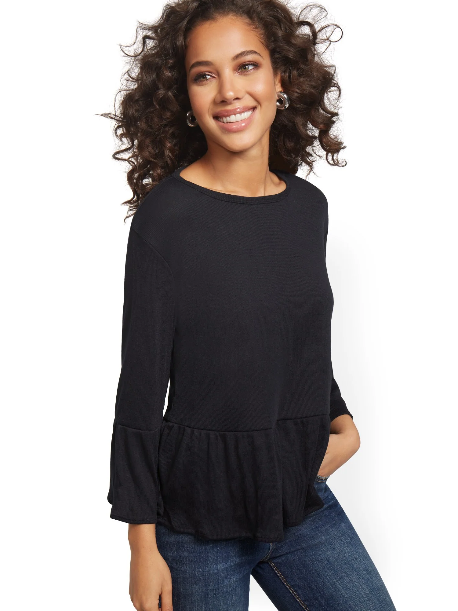 Peplum-Hem Top - Sweet Pea - Image 2
