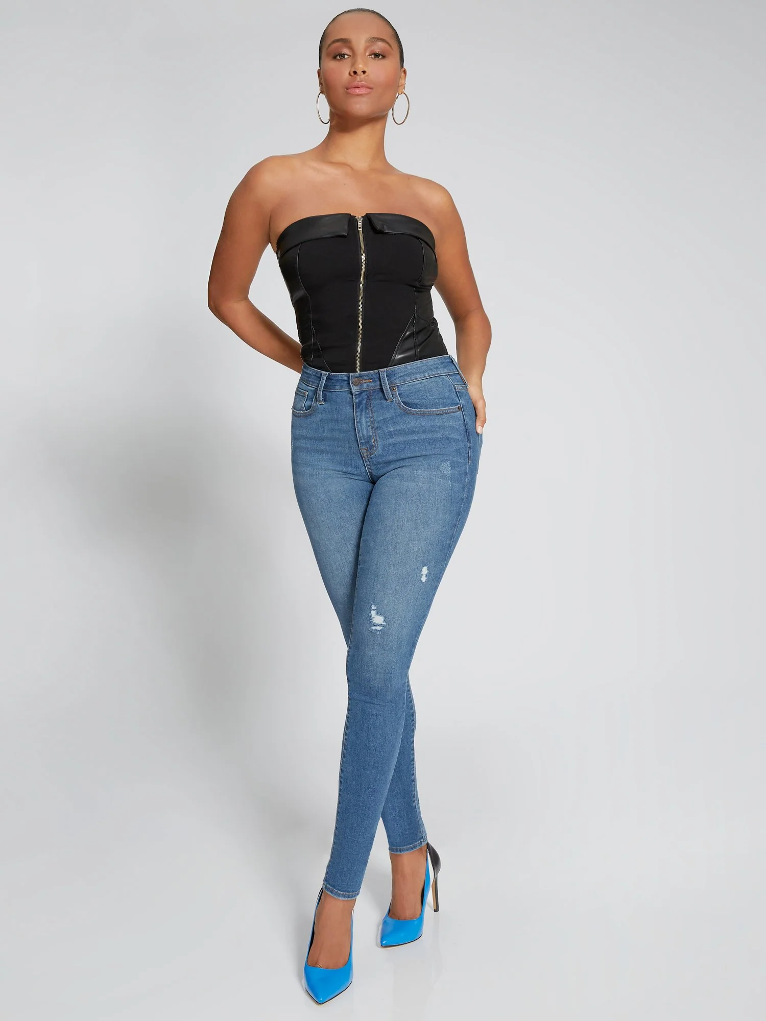 Perfect Fit High-Waisted Super-Skinny Jeans - Light Wash