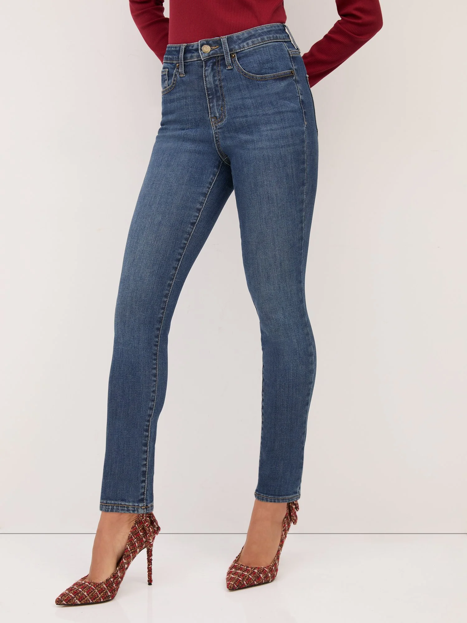 Perfect Fit High-Waisted Super-Skinny Jeans - Light Wash - Image 10
