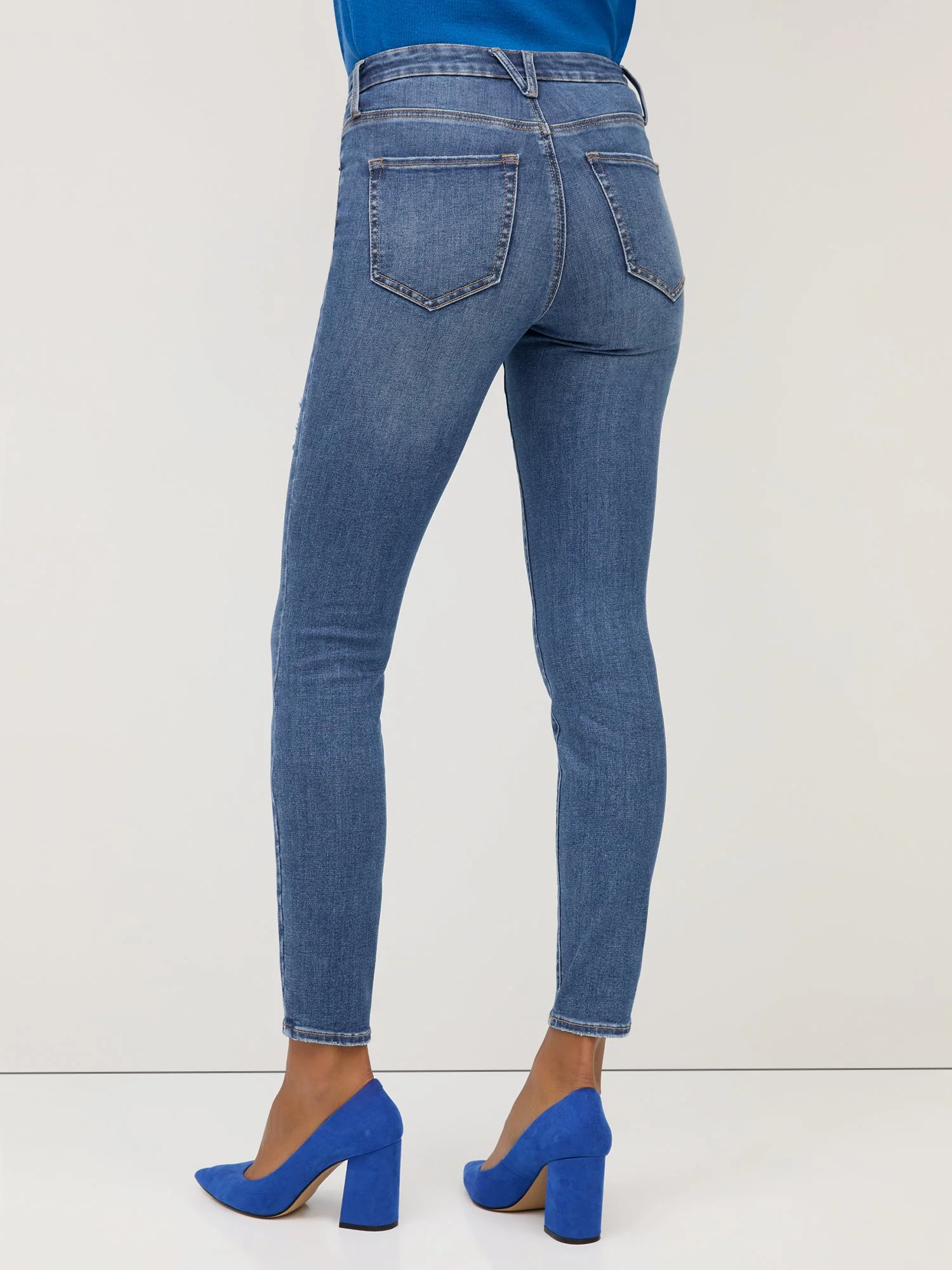 Perfect Fit Mid-Rise Super-Skinny Jeans - Medium Wash - Image 9
