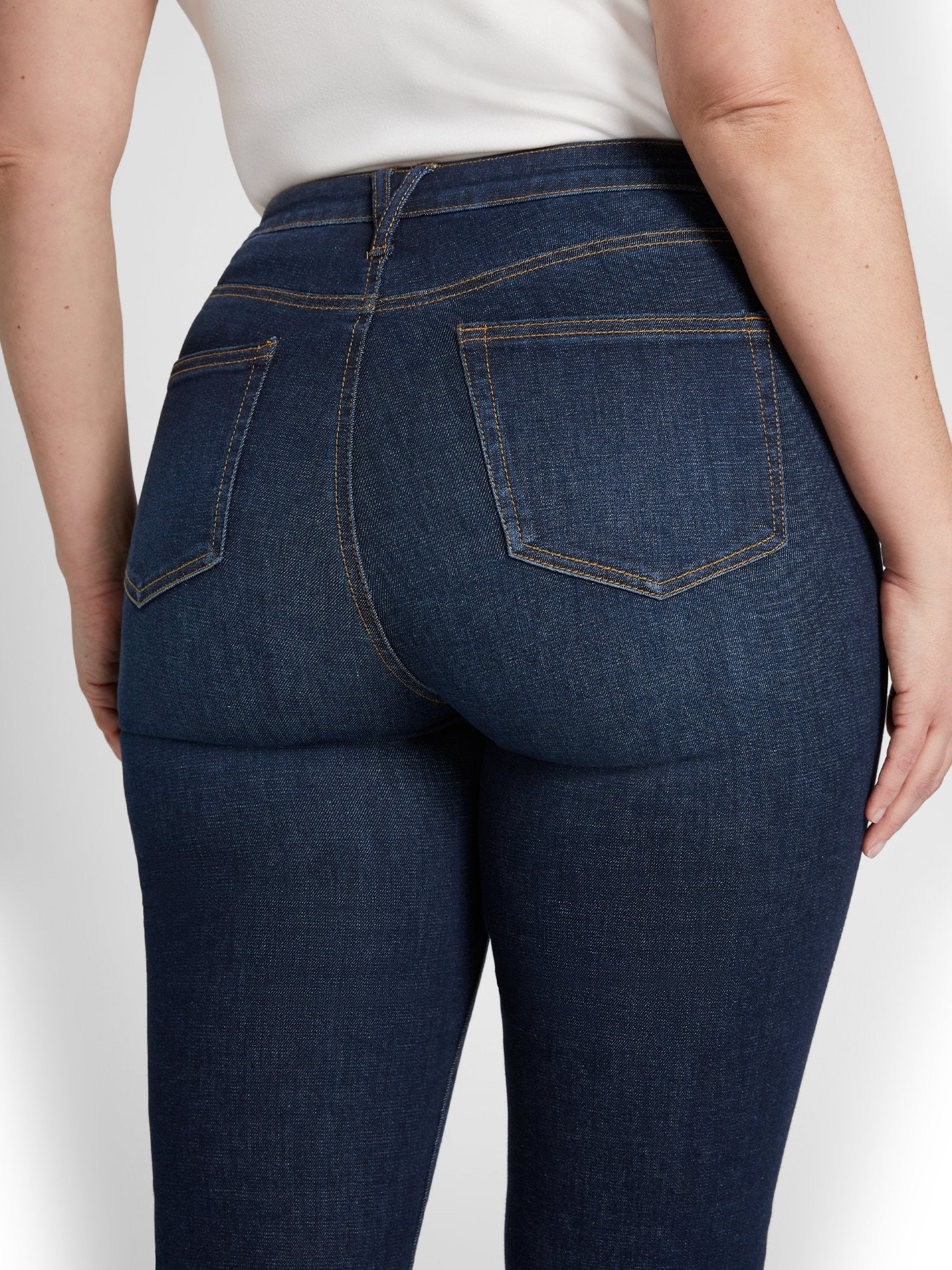 Perfect Fit Ultra High-Waisted Bootcut Jeans - Dark Blue Wash - Image 5