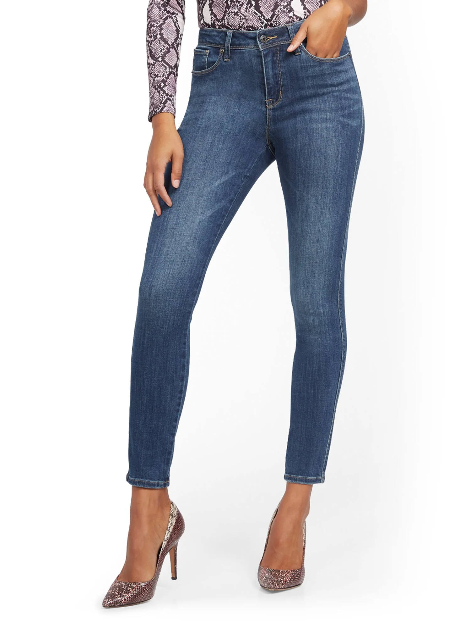 Perry High-Waisted Super-Skinny Jeans - Blue Hustle - Image 2