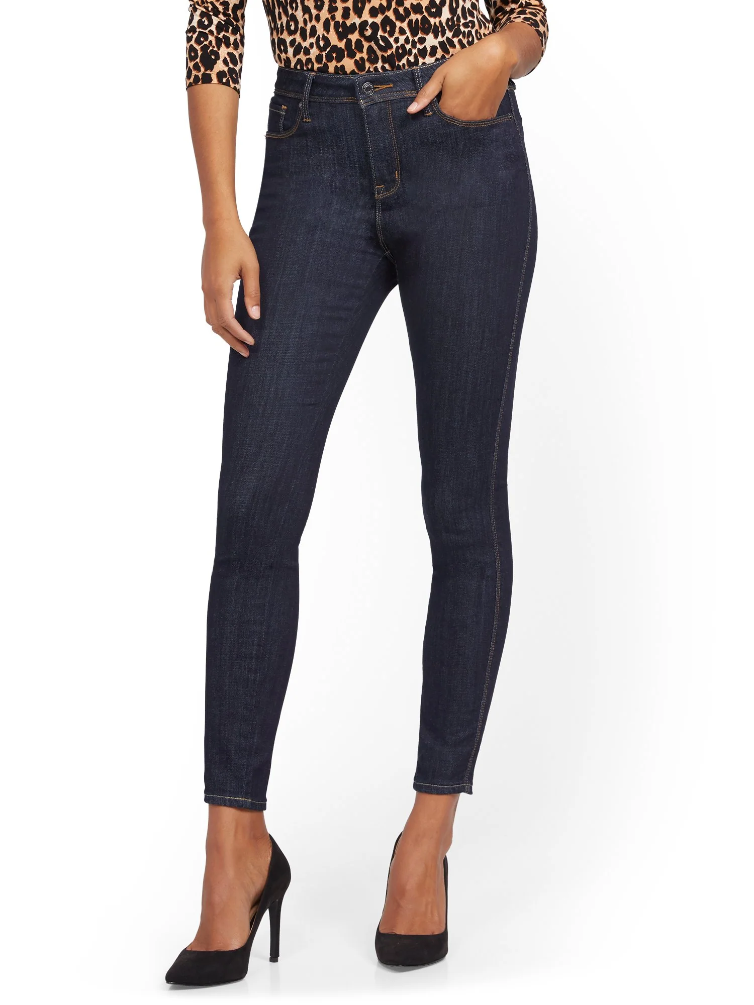 Perry High-Waisted Super-Skinny Jeans - Rinse