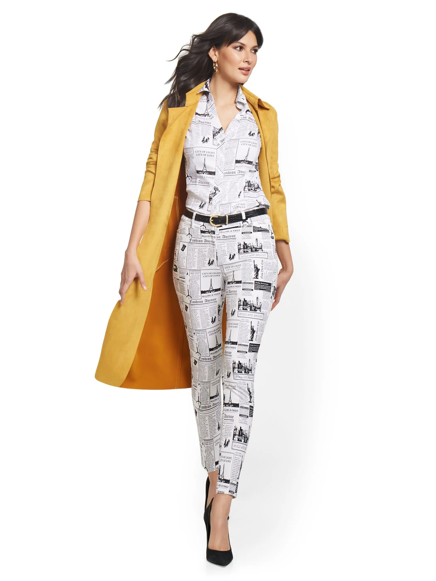 Petite Audrey High-Waisted Ankle Pant - Newspaper-Print - Image 3