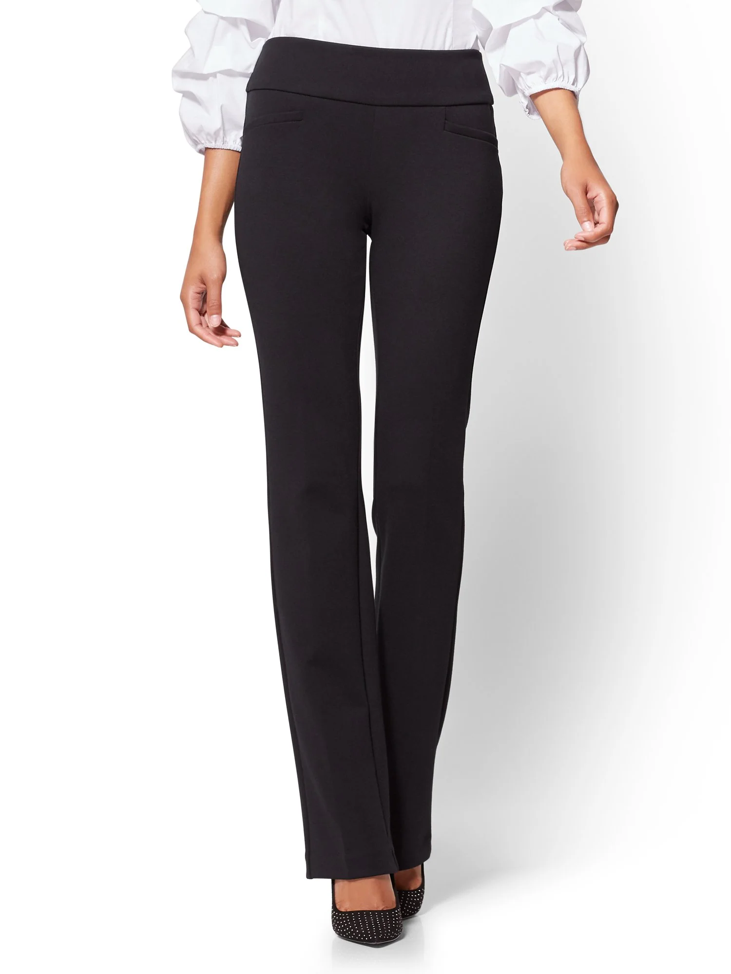 Petite Bootcut Pull-On Pant - Signature Fit - Ponte - 7th Avenue