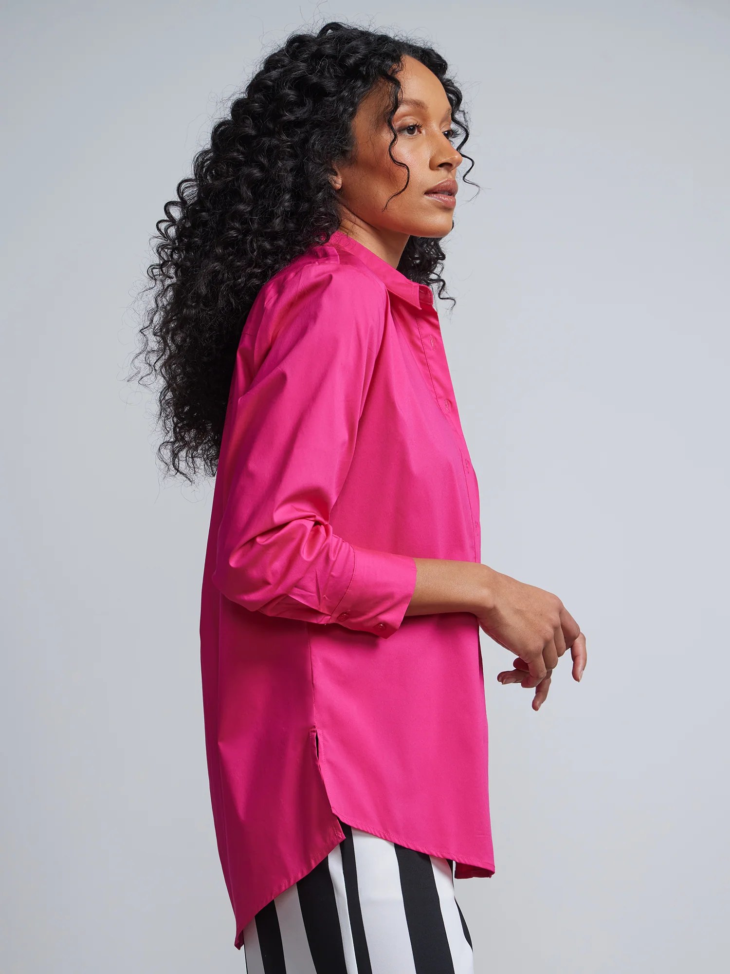Petite Boyfriend Button-Front Secret Snap - NY&C Madison Shirt® - Image 19