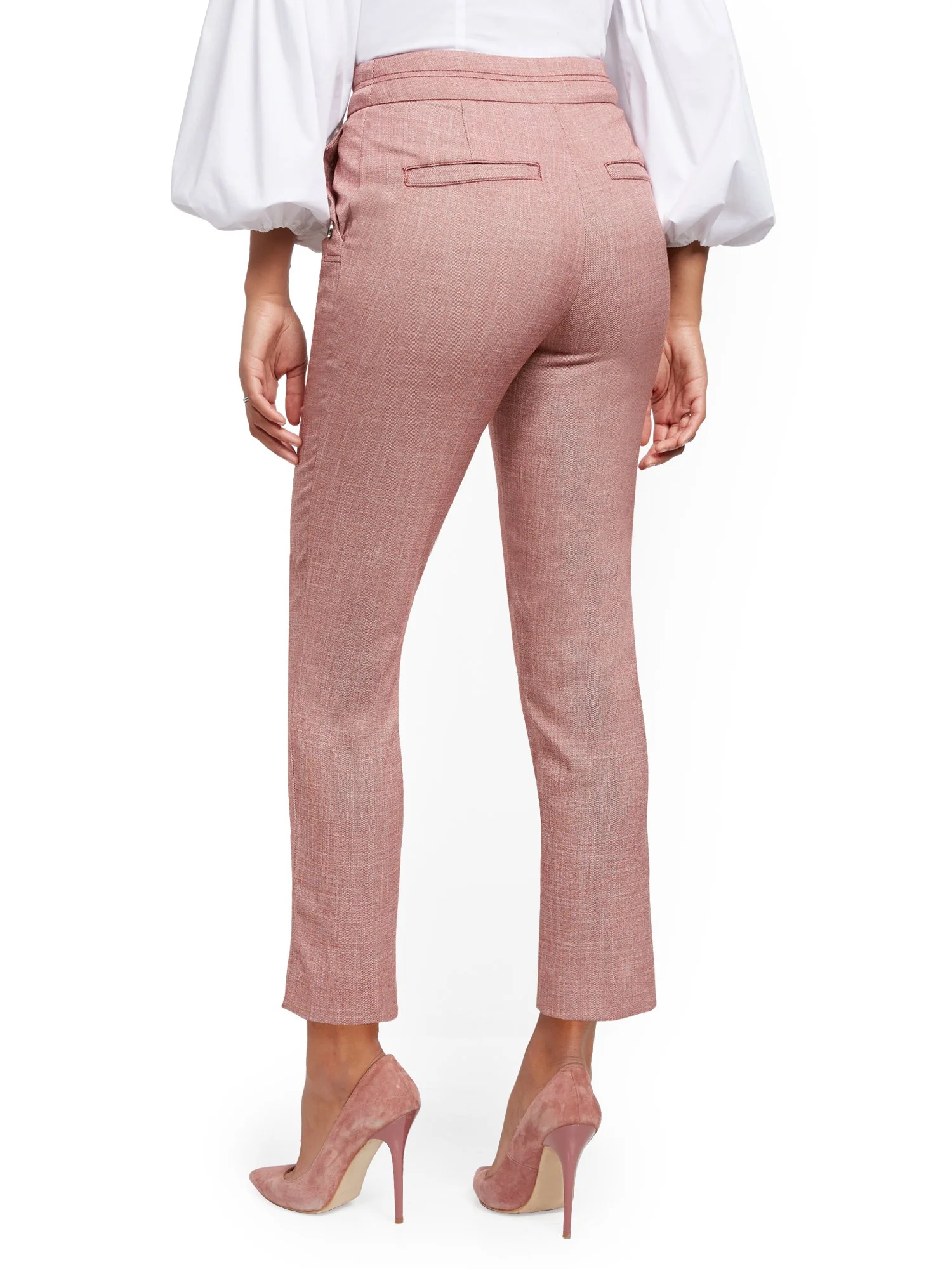 Petite Button-Accent High-Waist Ankle Pant - 7th Avenue - Image 3