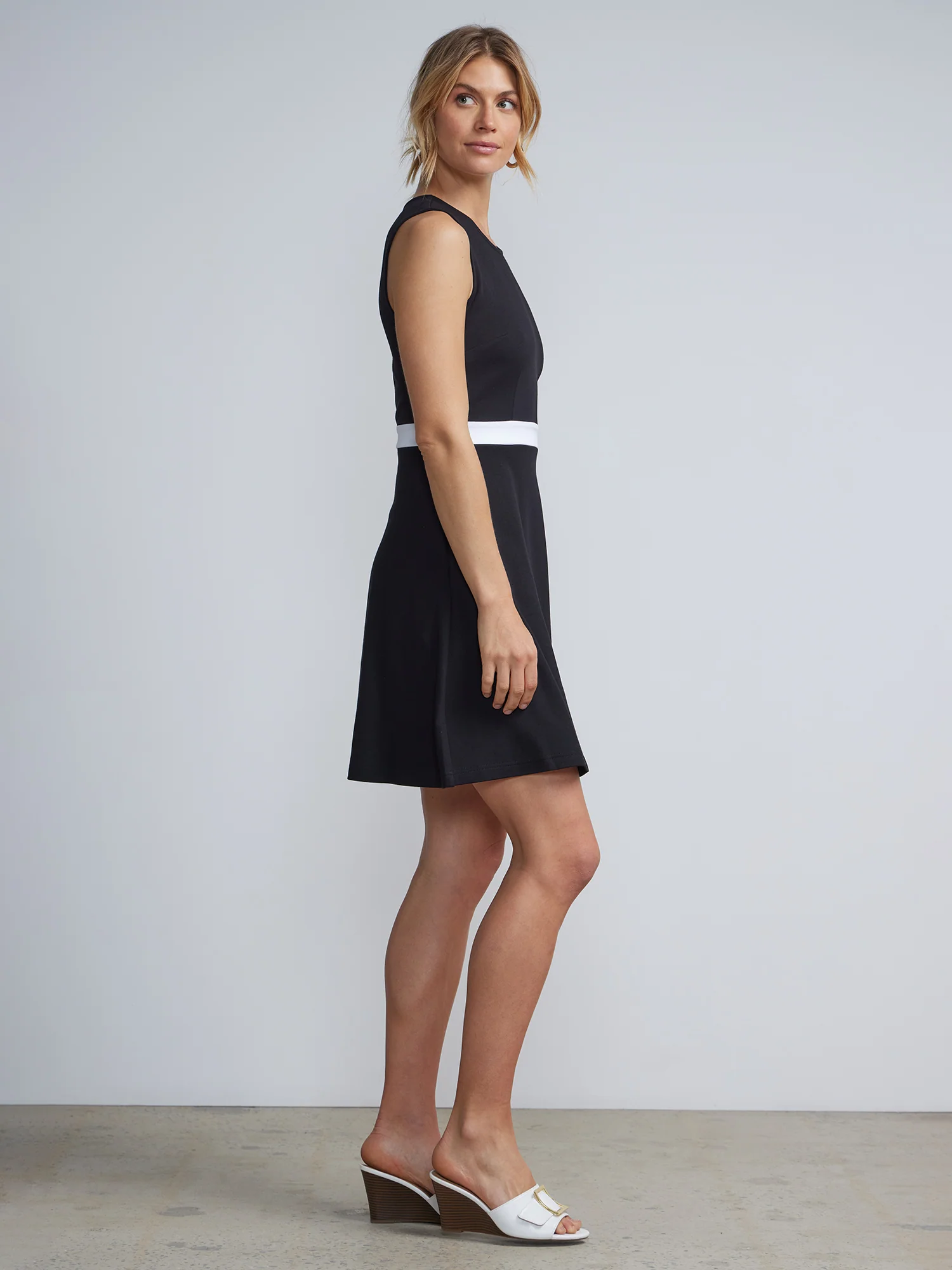 Petite Button-Back Flare Dress - City Knits - Image 2