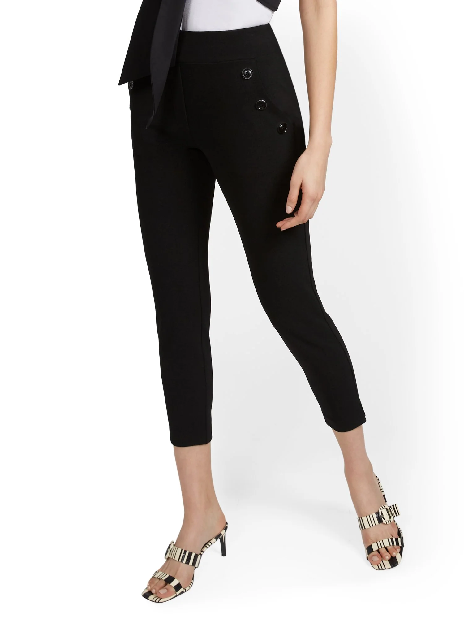 Petite Button-Pocket Ankle Pant