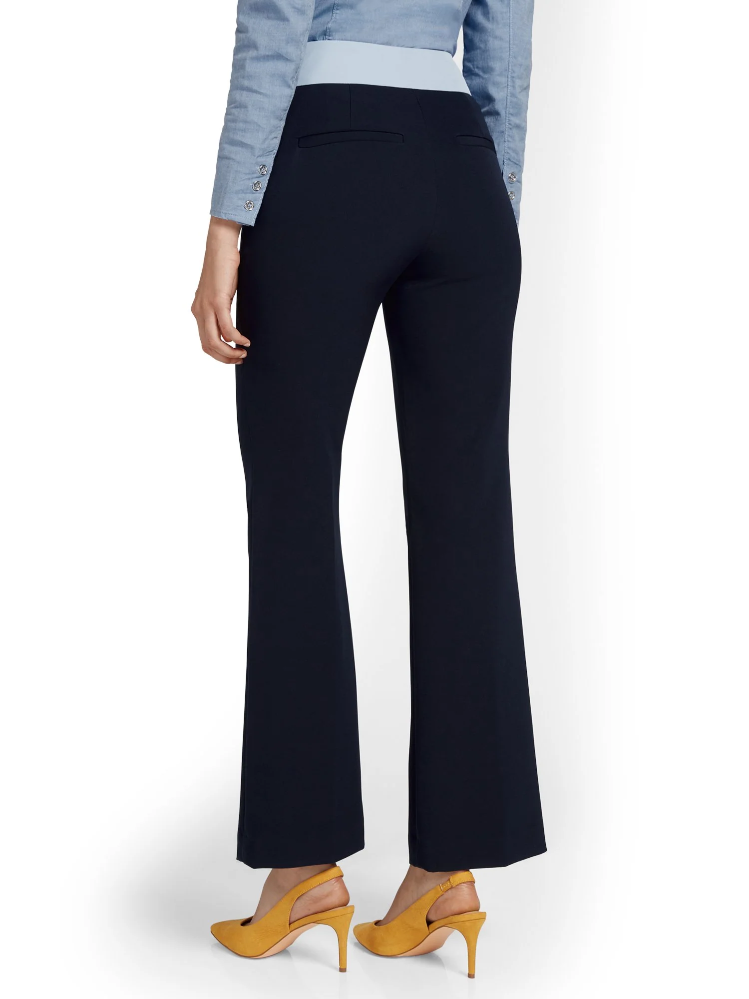 Petite Colorblock-Waist Wide-Leg Pant - Image 3