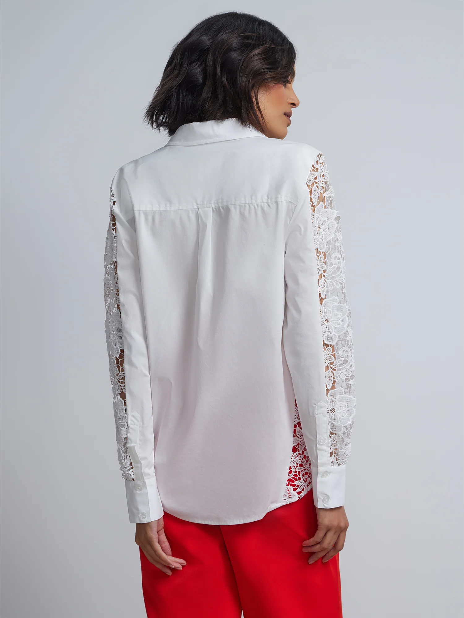 Petite Crochet Boyfriend Button-Front - NY&C Madison Shirt® - Image 3