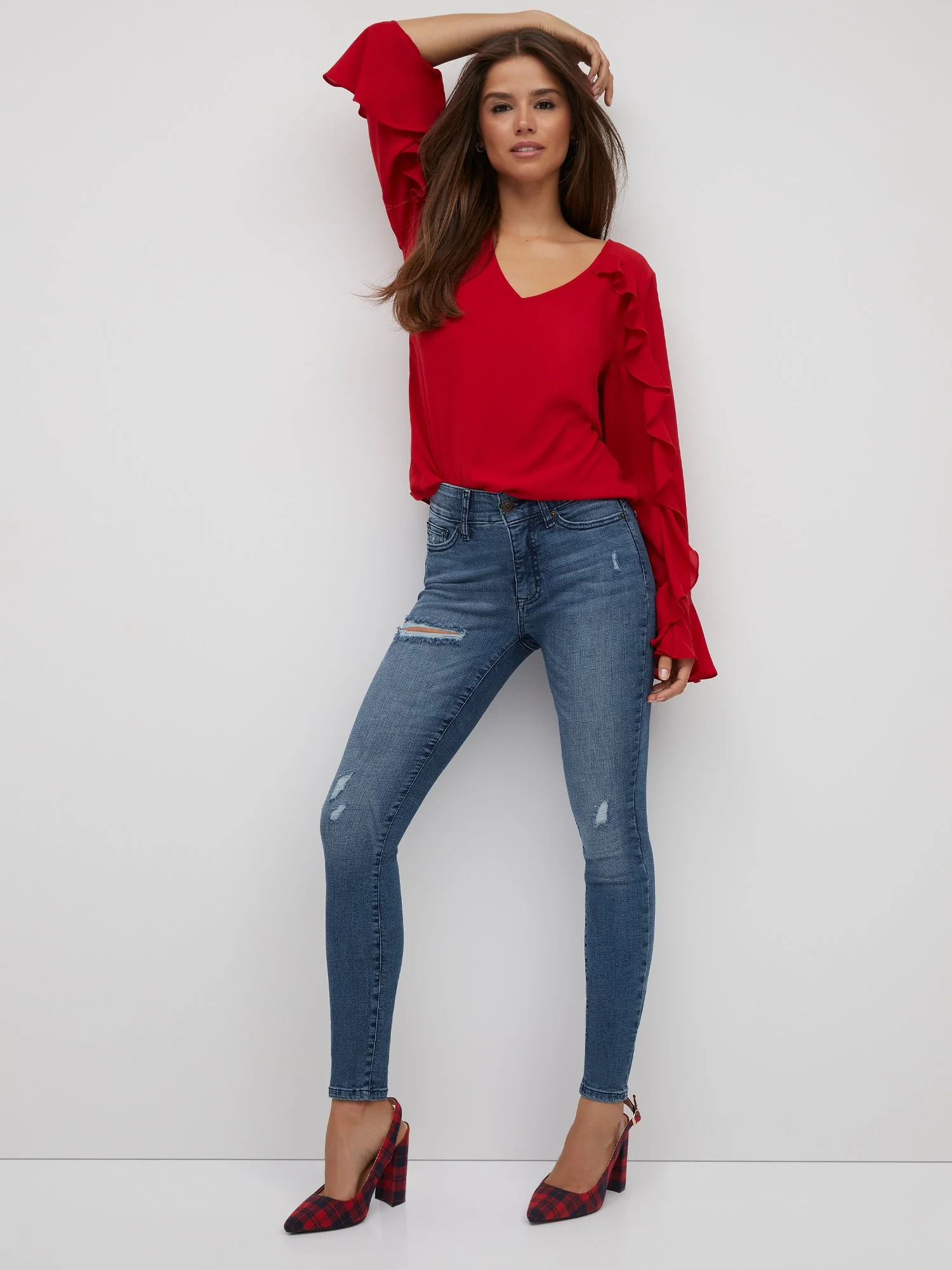 Petite Curvy High-Waisted Super-Skinny Jeans - Medium Wash