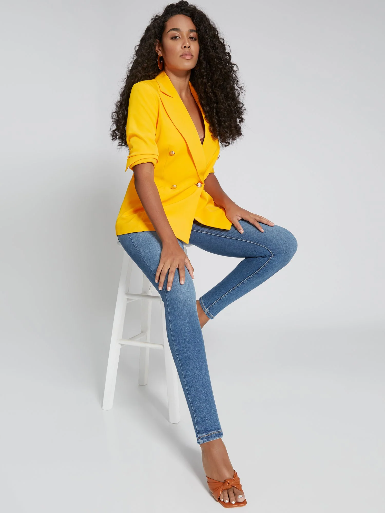 Petite Curvy Ultra High-Waisted Super-Skinny Jeans - Medium Wash - Image 5