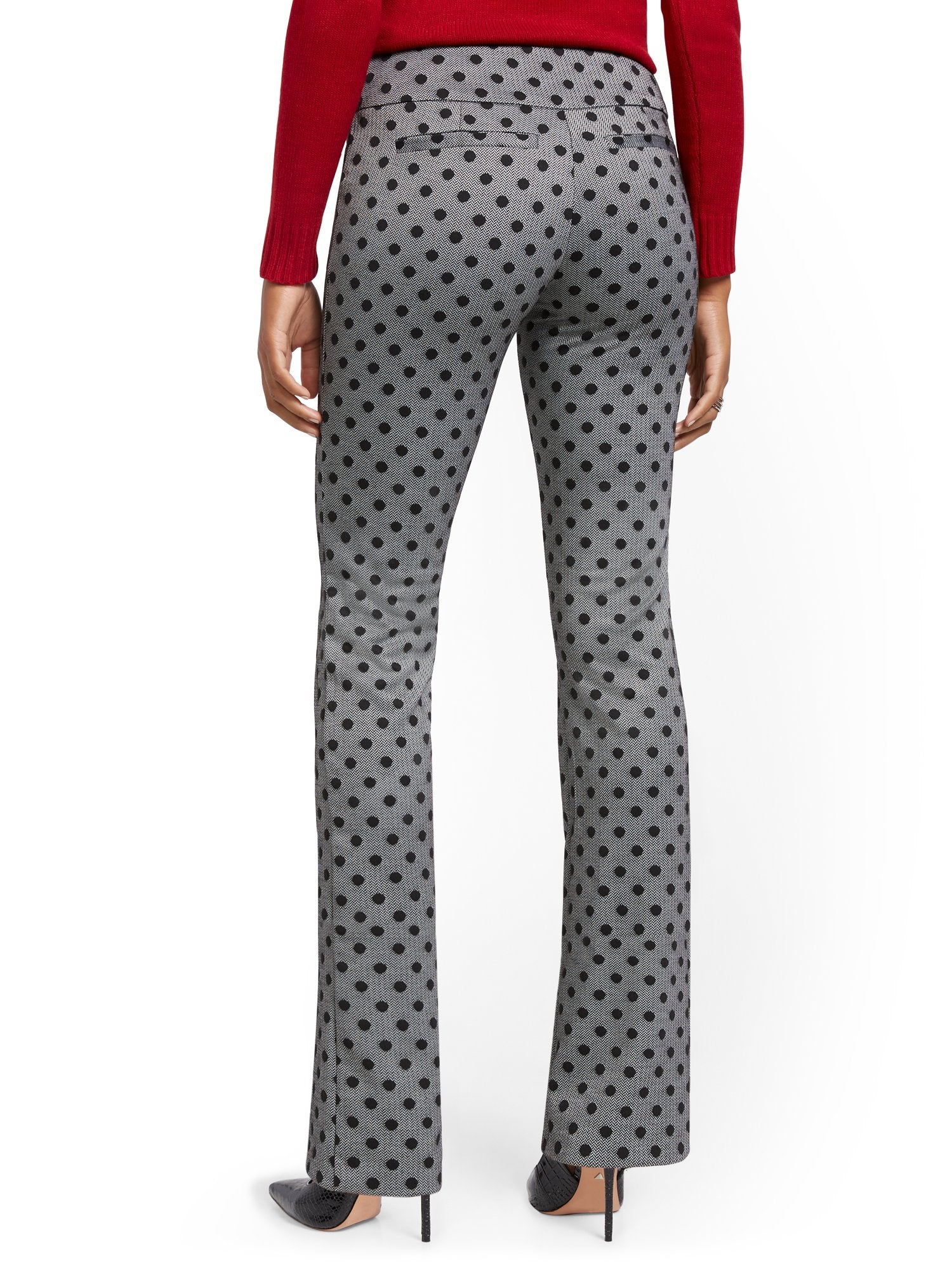 Petite Dot-Print Pull-On Bootcut Ponte Pant - Superflex - Image 3