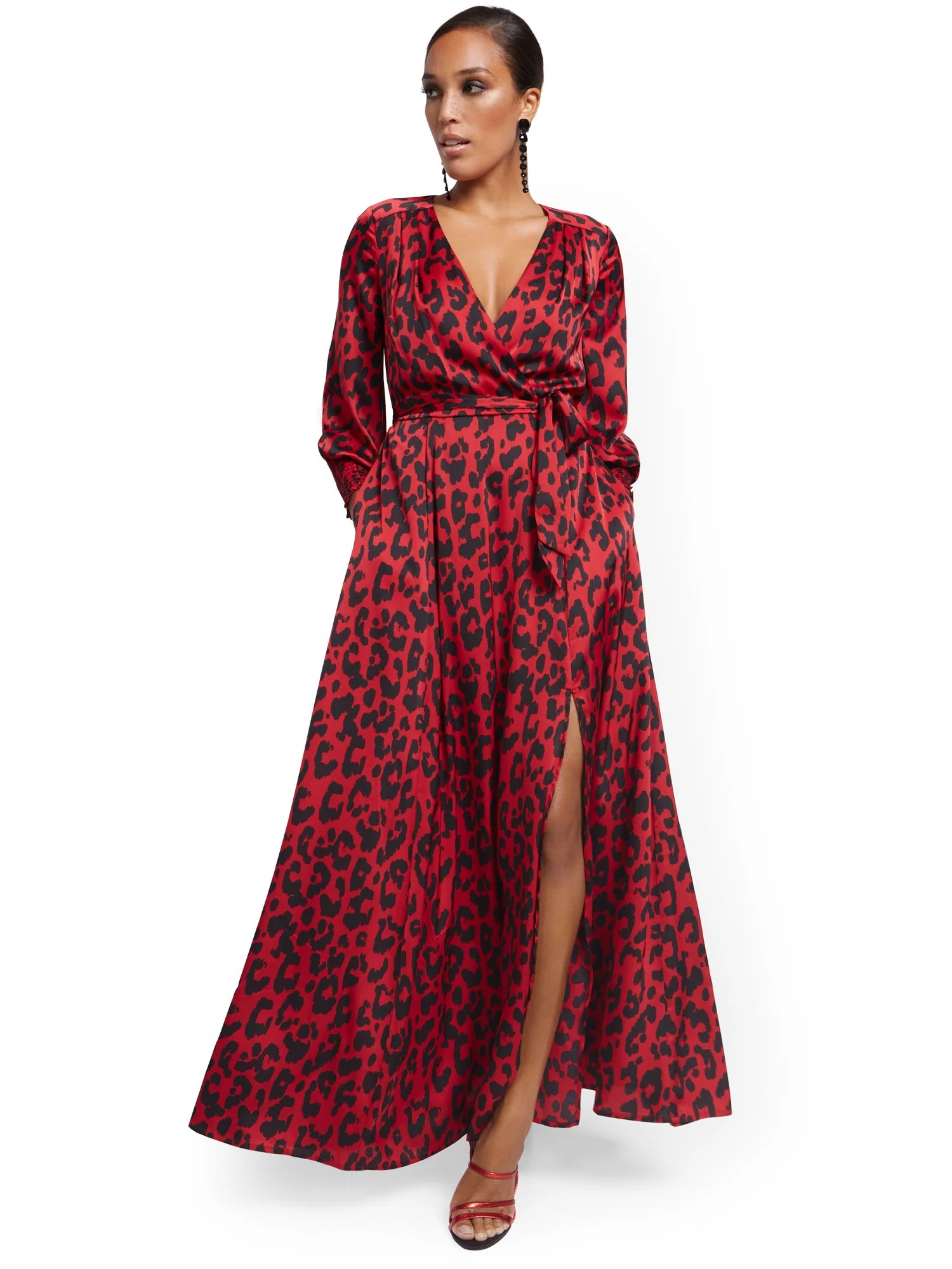 Petite Faux Wrap Maxi Dress - Image 2