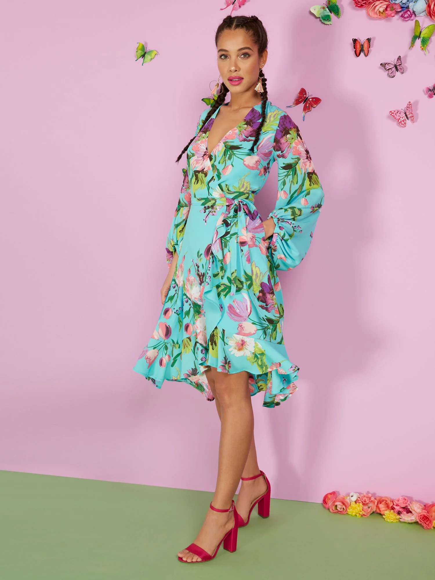 Petite Floral-Print Wrap Dress - Image 5