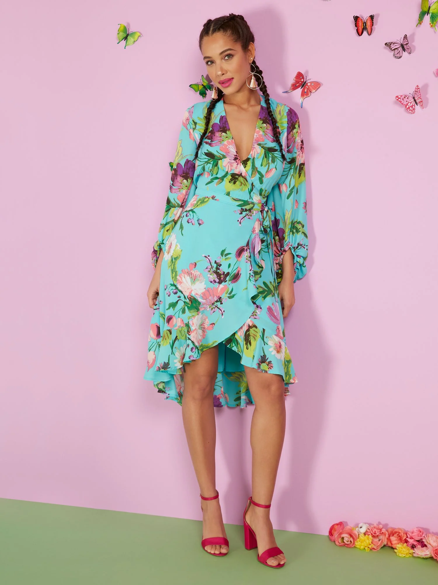 Petite Floral-Print Wrap Dress - Image 7