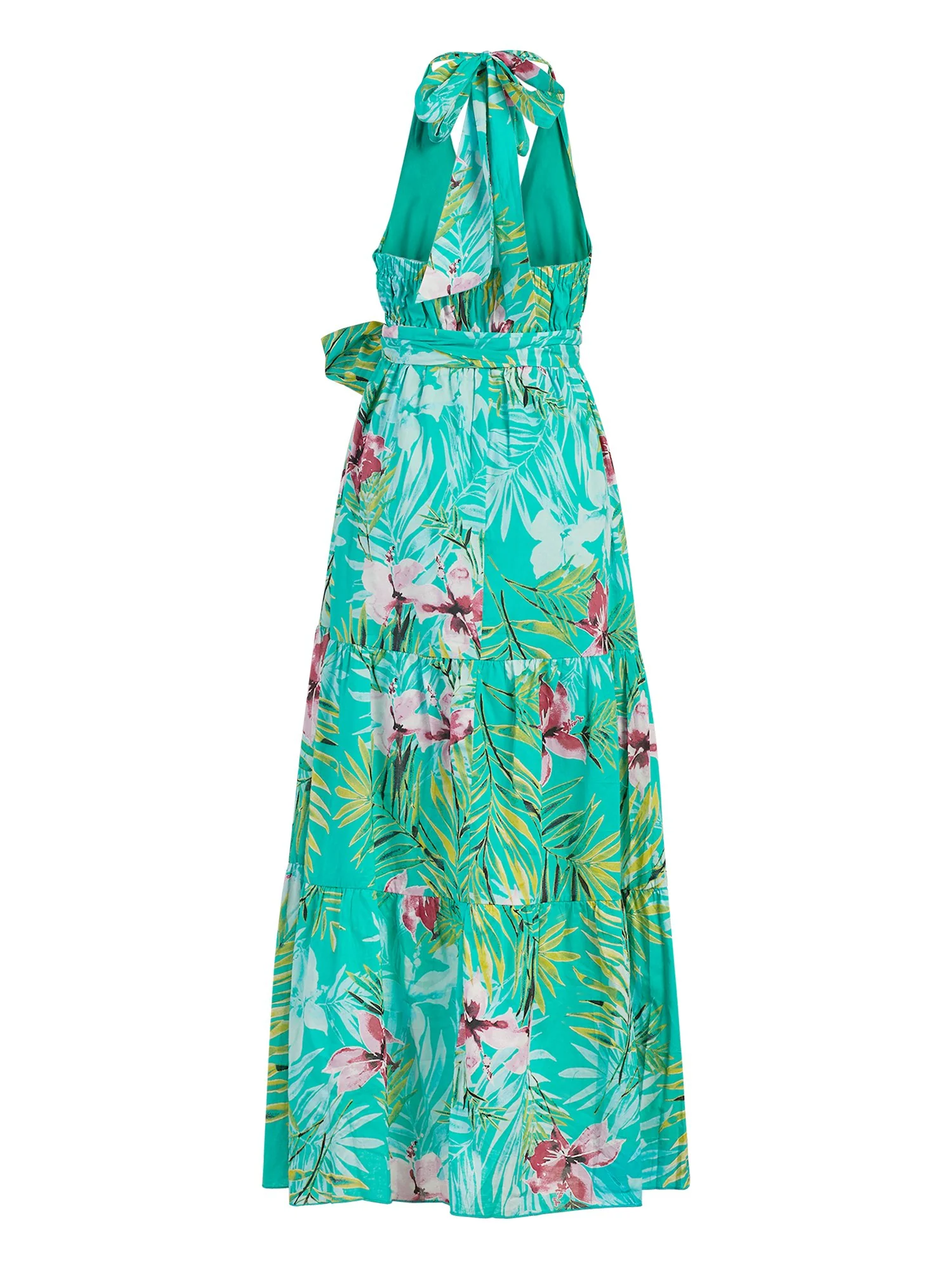 Petite Green Halter Maxi Dress - Image 3