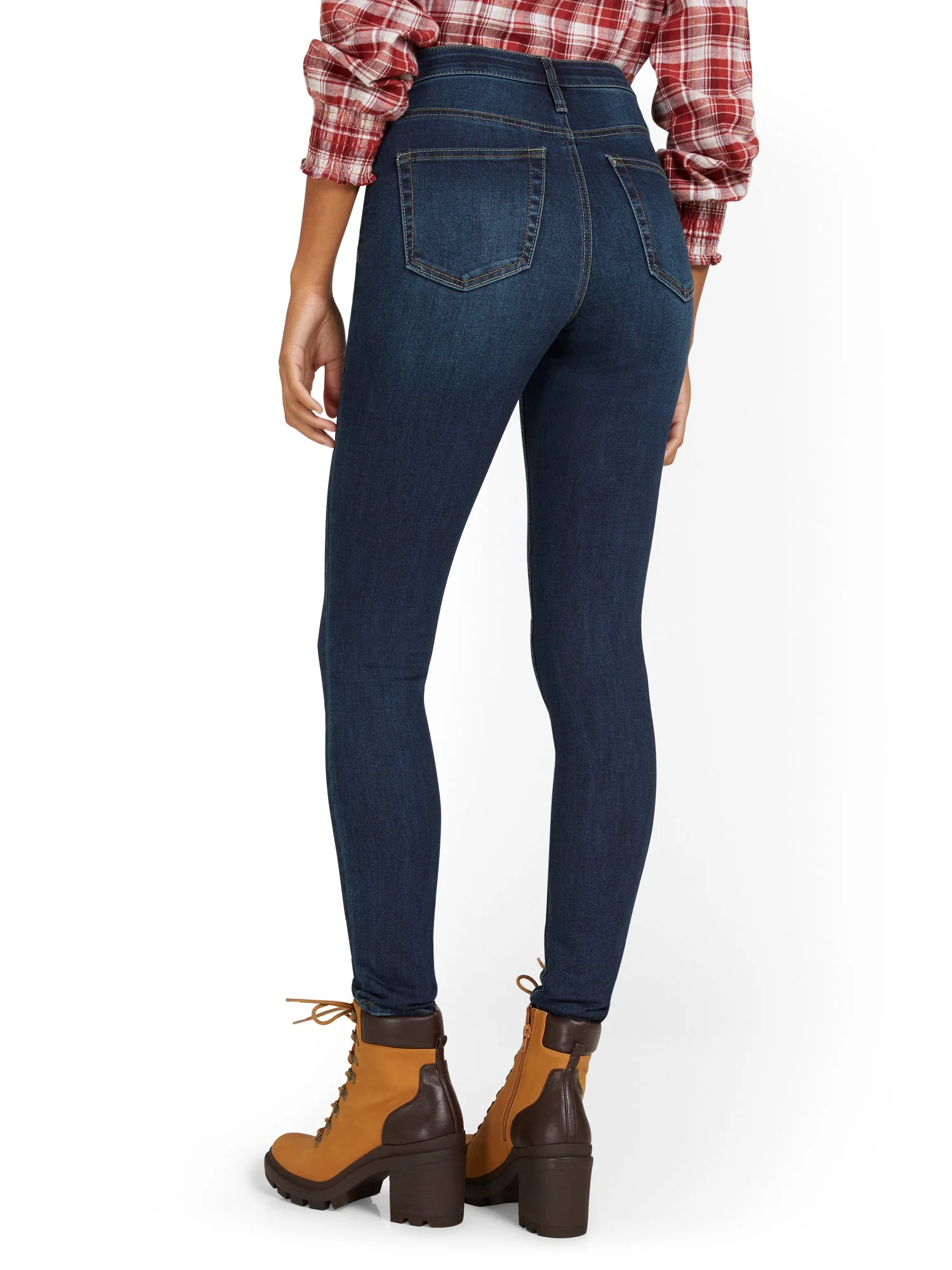 Petite High-Waisted Curvy Essential Skinny Jeans - Moonlight Blue Wash - Image 3