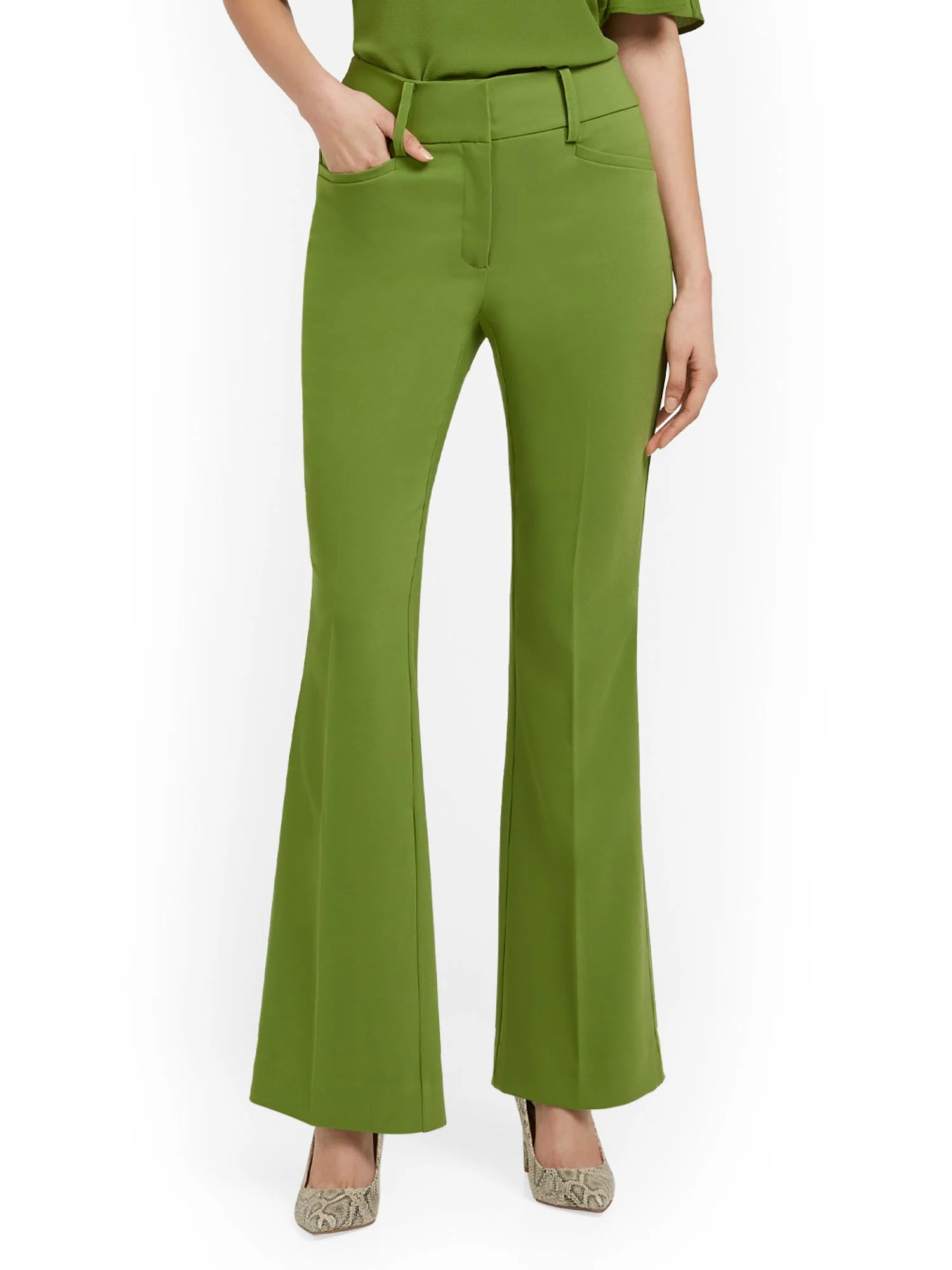Petite High-Waisted Curvy-Fit Bootcut Pant - Premium Stretch - Image 7