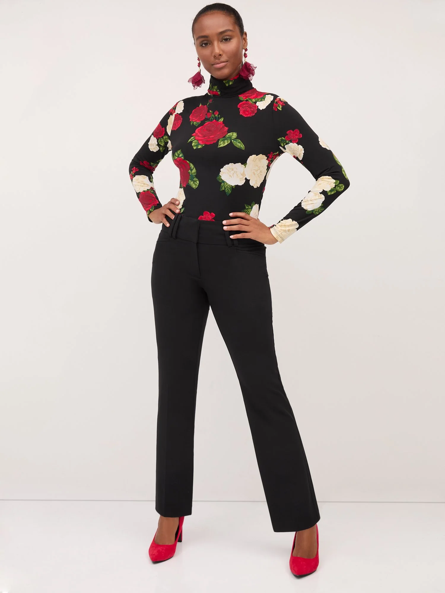 Petite High-Waisted Modern-Fit Straight-Leg Pant - Essential Stretch