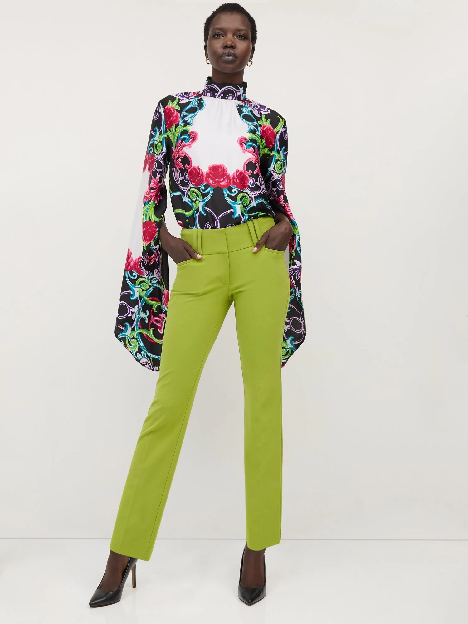 Petite High-Waisted Modern-Fit Straight-Leg Pant - Essential Stretch - Image 17