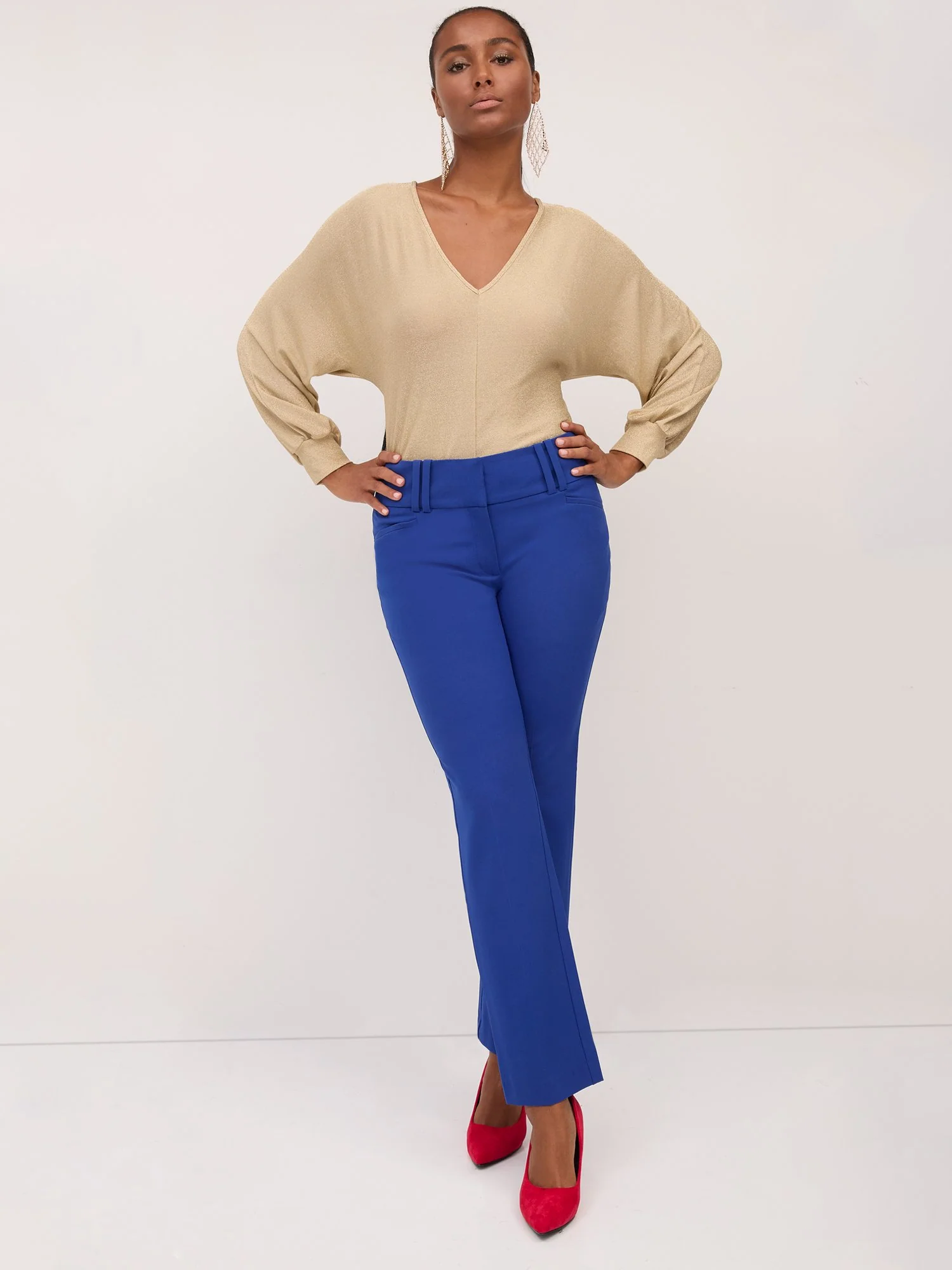 Petite High-Waisted Modern-Fit Straight-Leg Pant - Essential Stretch - Image 22