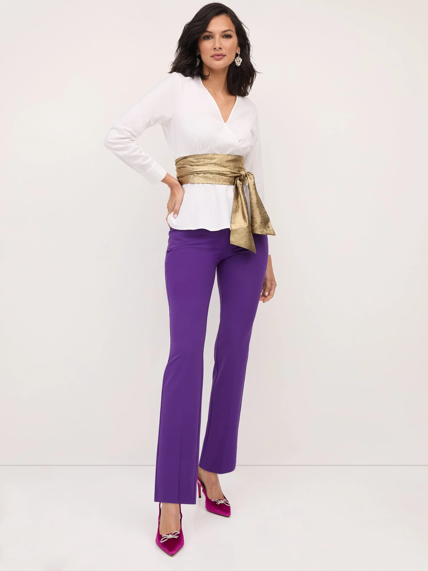 Petite High-Waisted Modern-Fit Straight-Leg Pant - Essential Stretch - Image 30