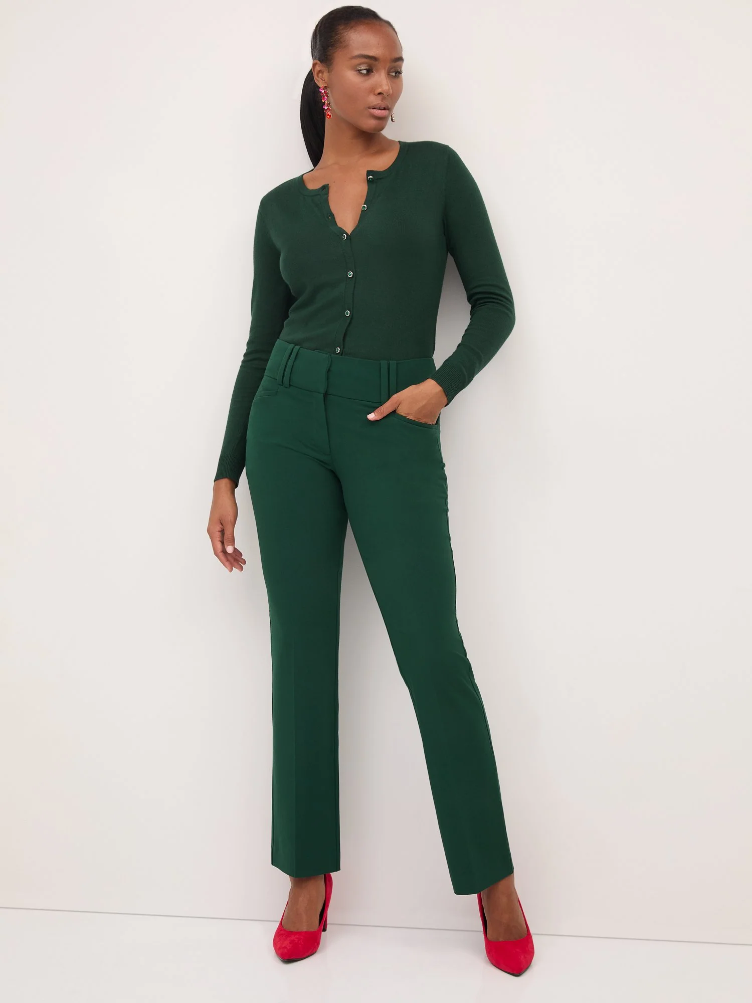 Petite High-Waisted Modern-Fit Straight-Leg Pant - Essential Stretch - Image 8