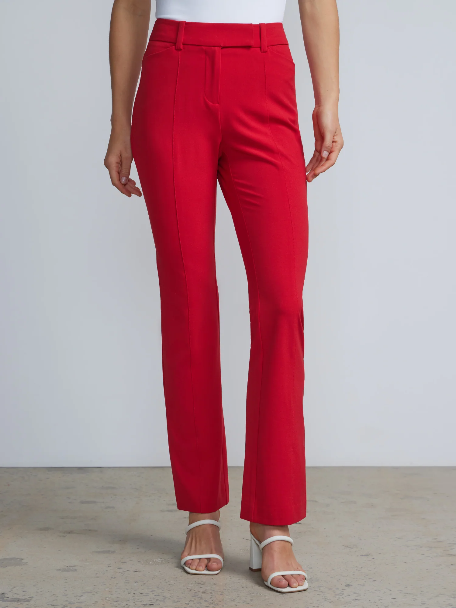 Petite High-Waisted Pintuck Bootcut Pant - Essential Stretch - Image 11